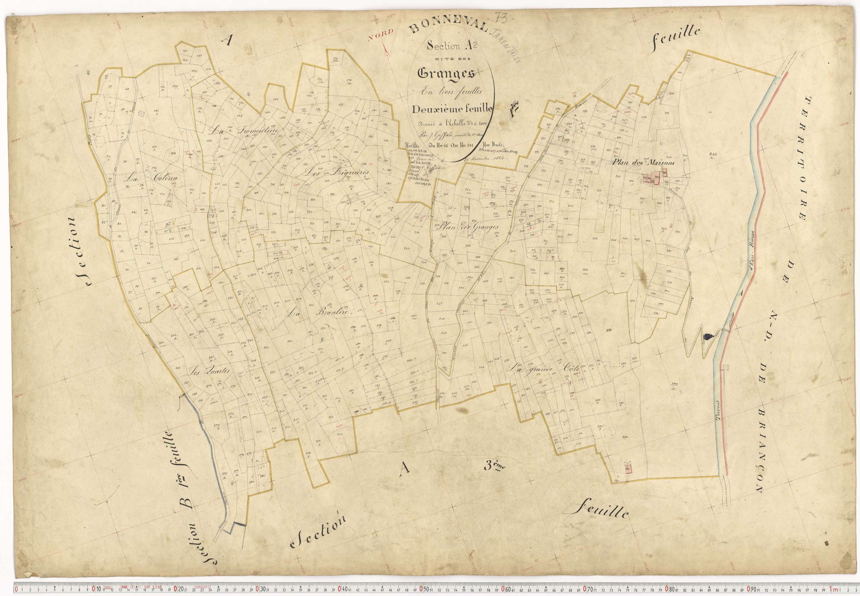 Bonneval - Plans cadastraux du premier cadastre français.