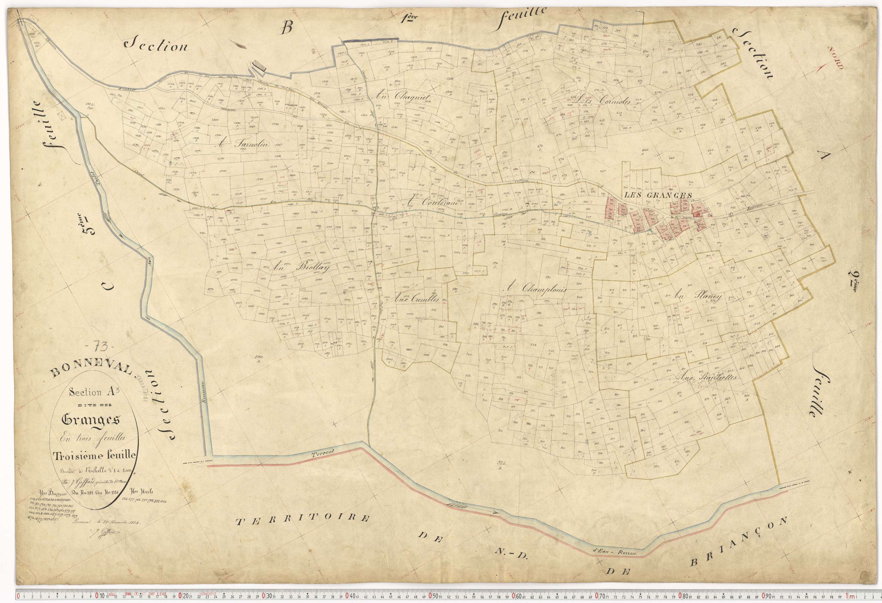 Bonneval - Plans cadastraux du premier cadastre français.