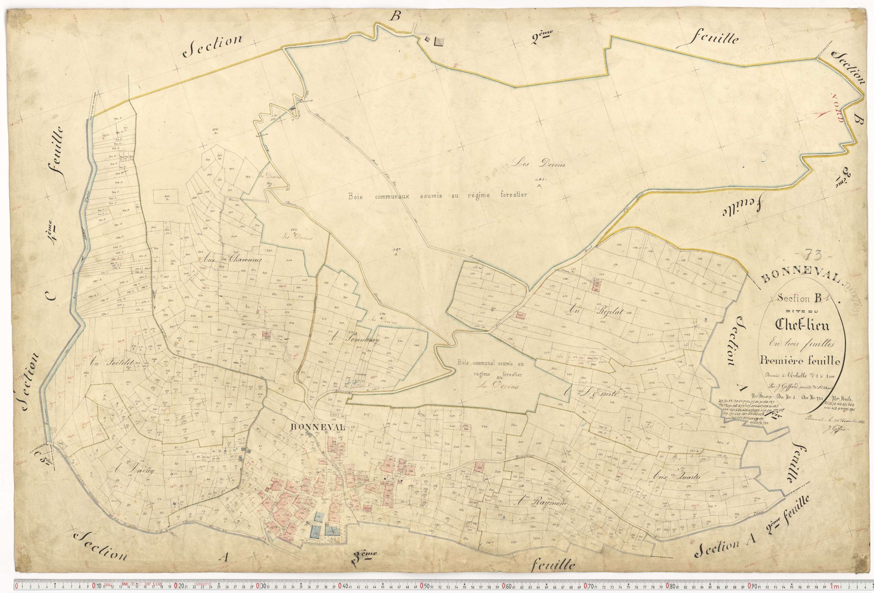 Bonneval - Plans cadastraux du premier cadastre français.