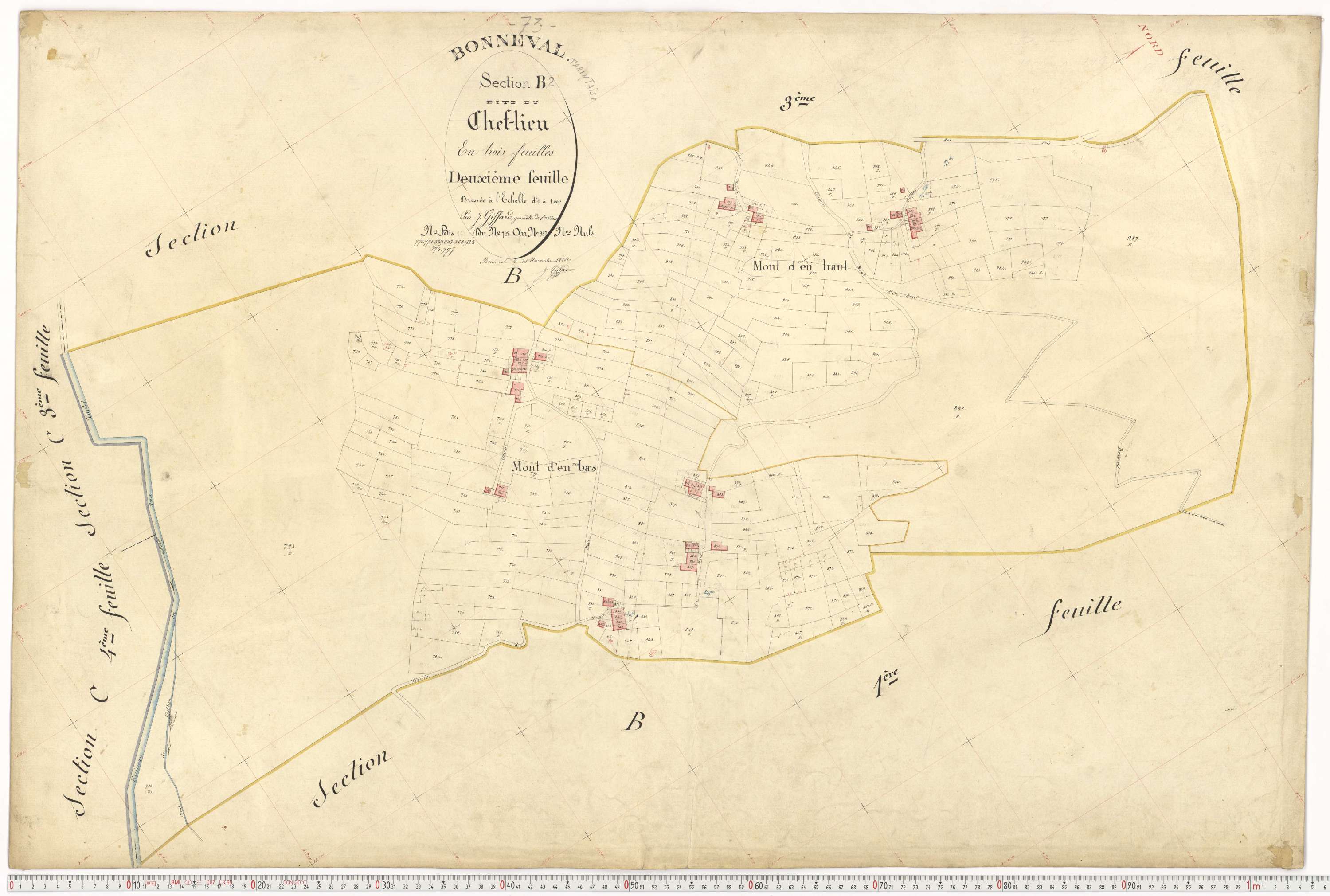 Bonneval - Plans cadastraux du premier cadastre français.