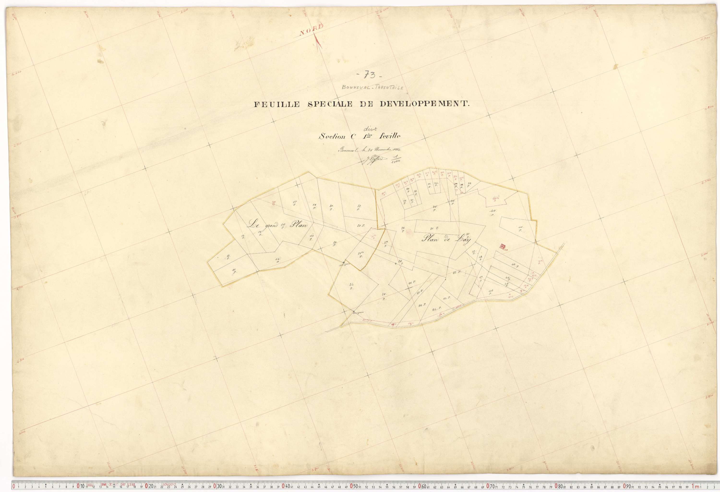 Bonneval - Plans cadastraux du premier cadastre français.