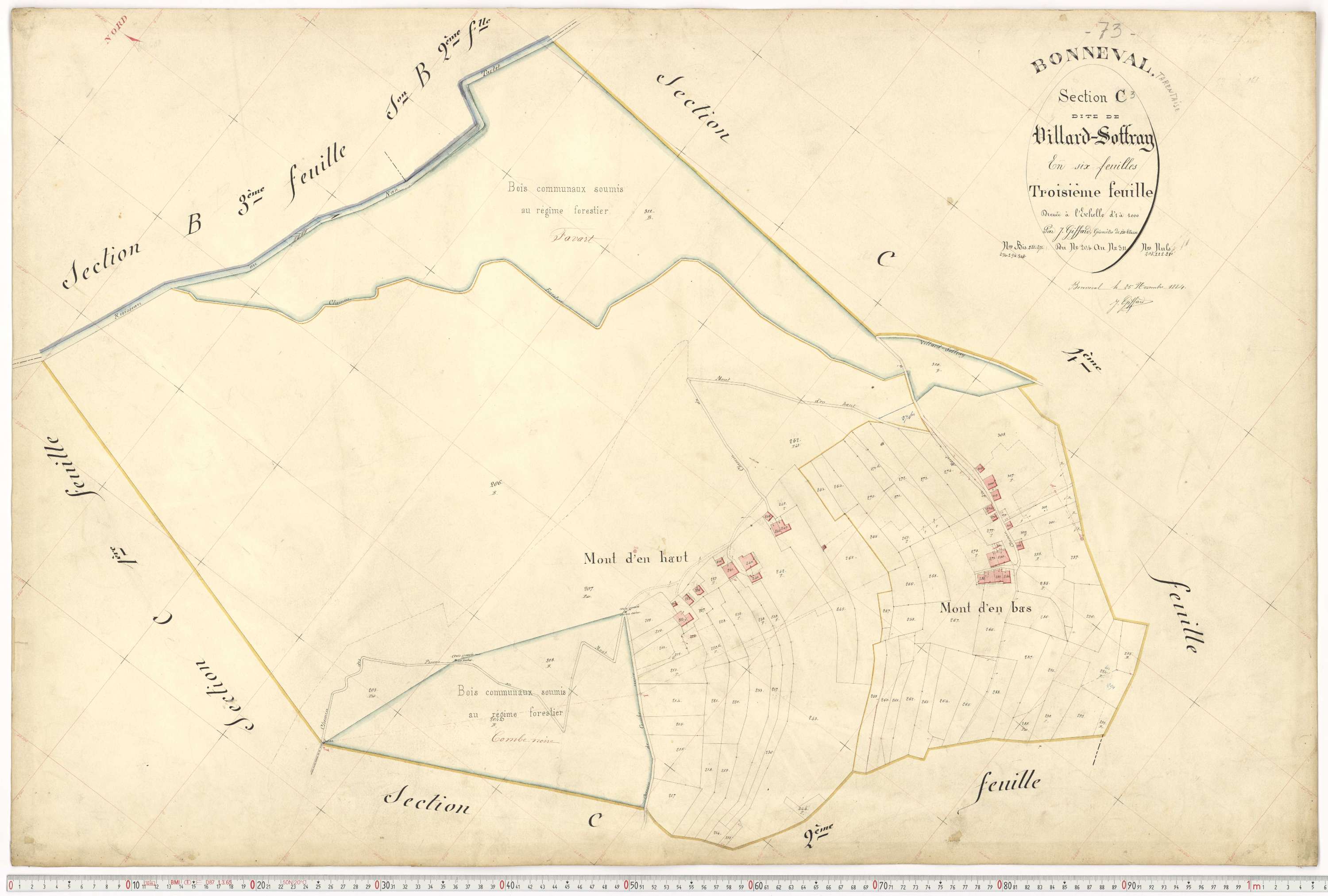 Bonneval - Plans cadastraux du premier cadastre français.