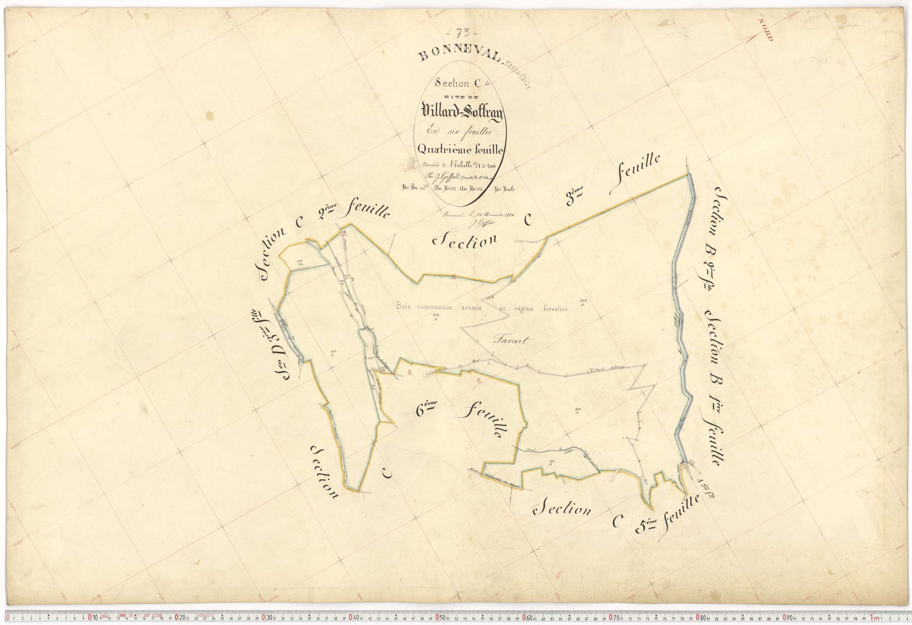 Bonneval - Plans cadastraux du premier cadastre français.