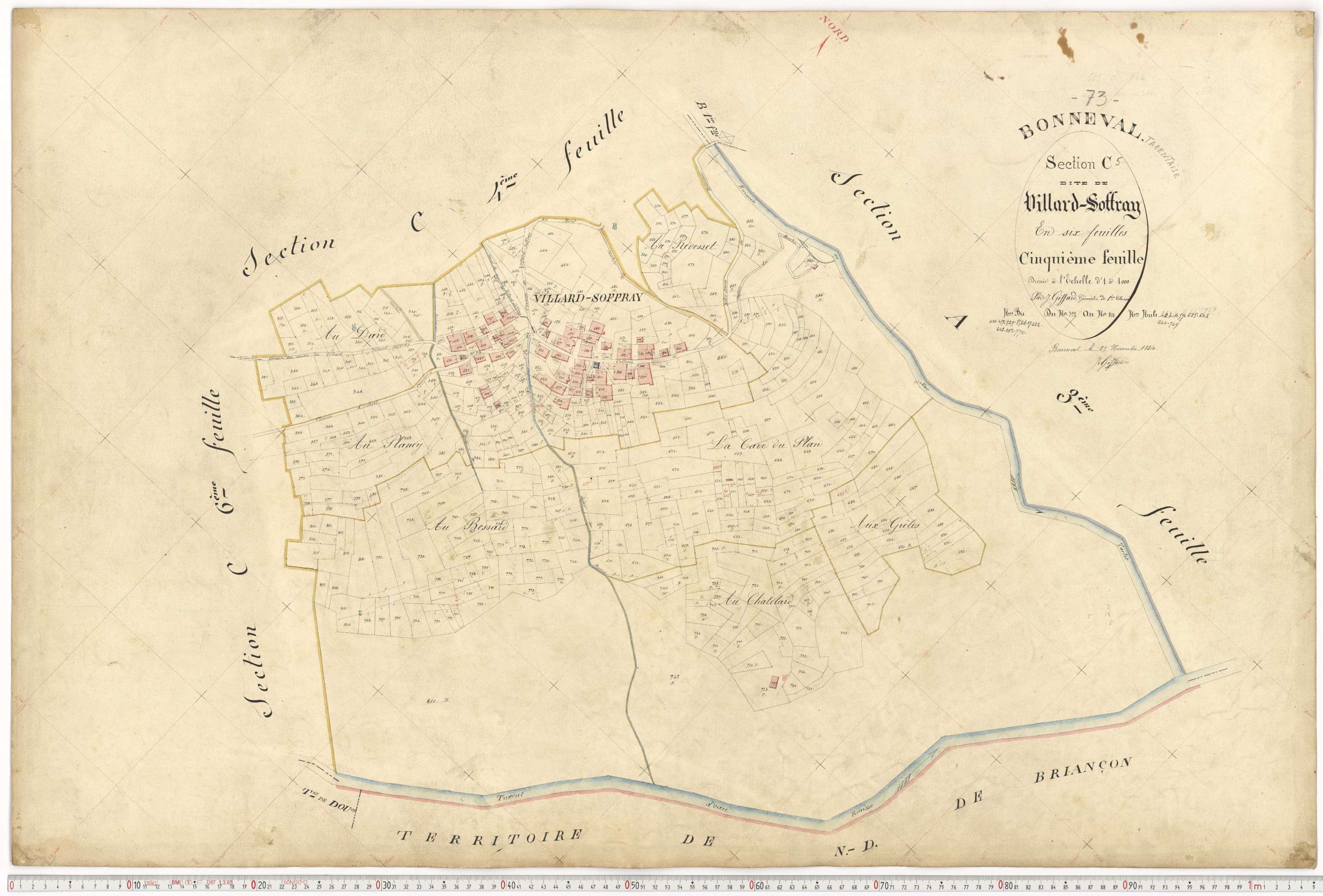 Bonneval - Plans cadastraux du premier cadastre français.