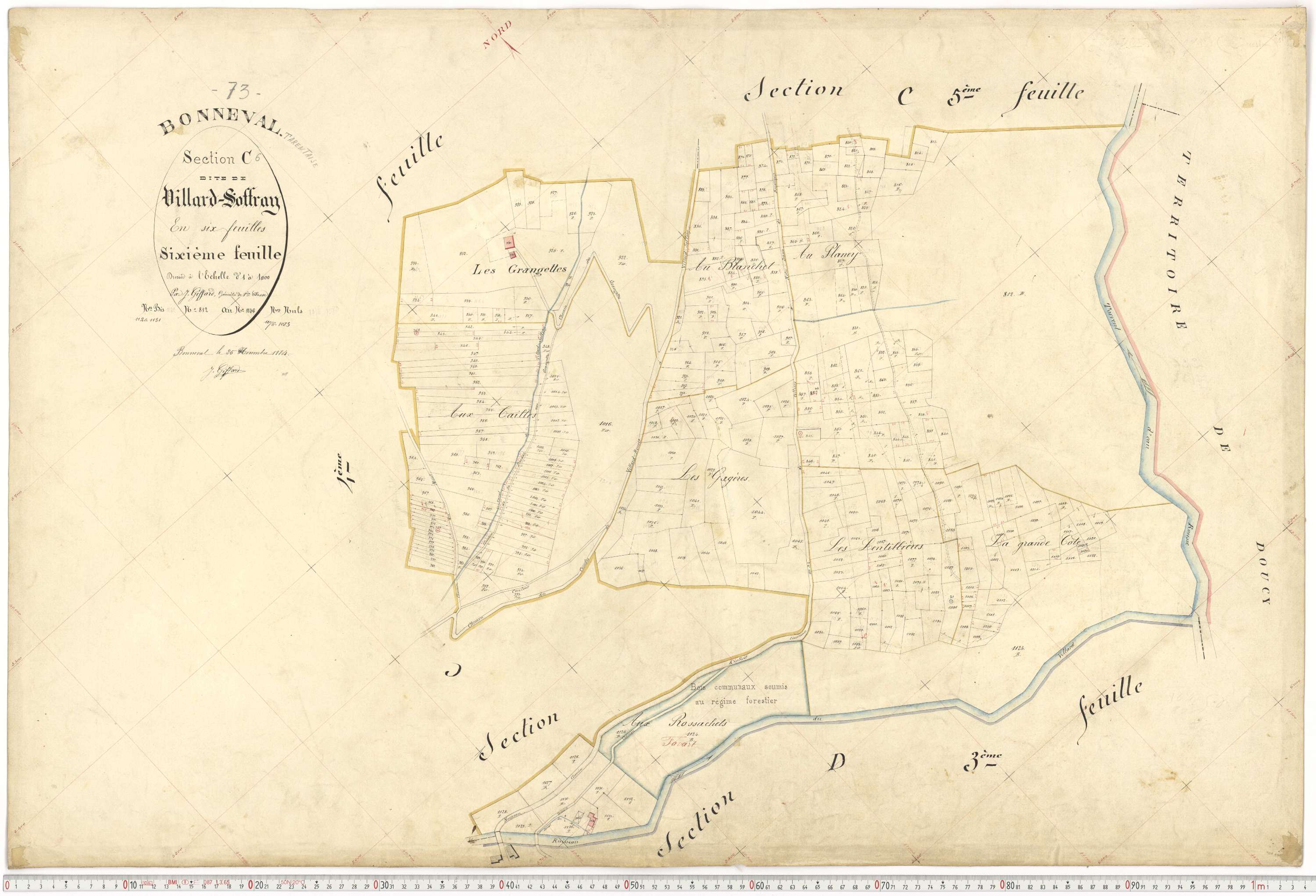 Bonneval - Plans cadastraux du premier cadastre français.