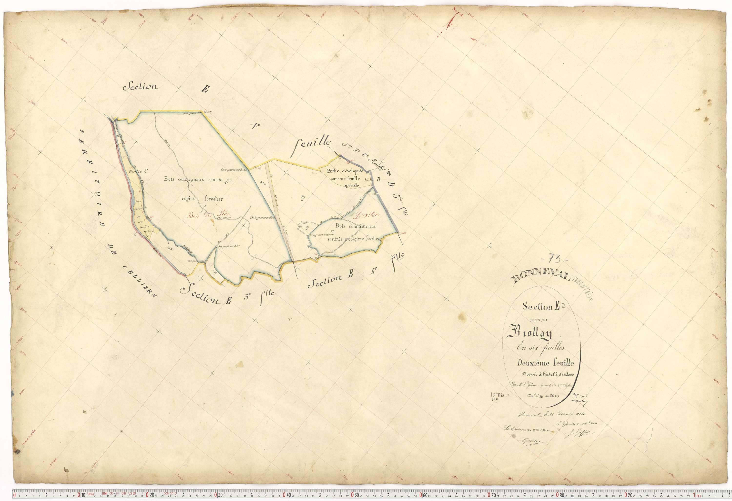 Bonneval - Plans cadastraux du premier cadastre français.