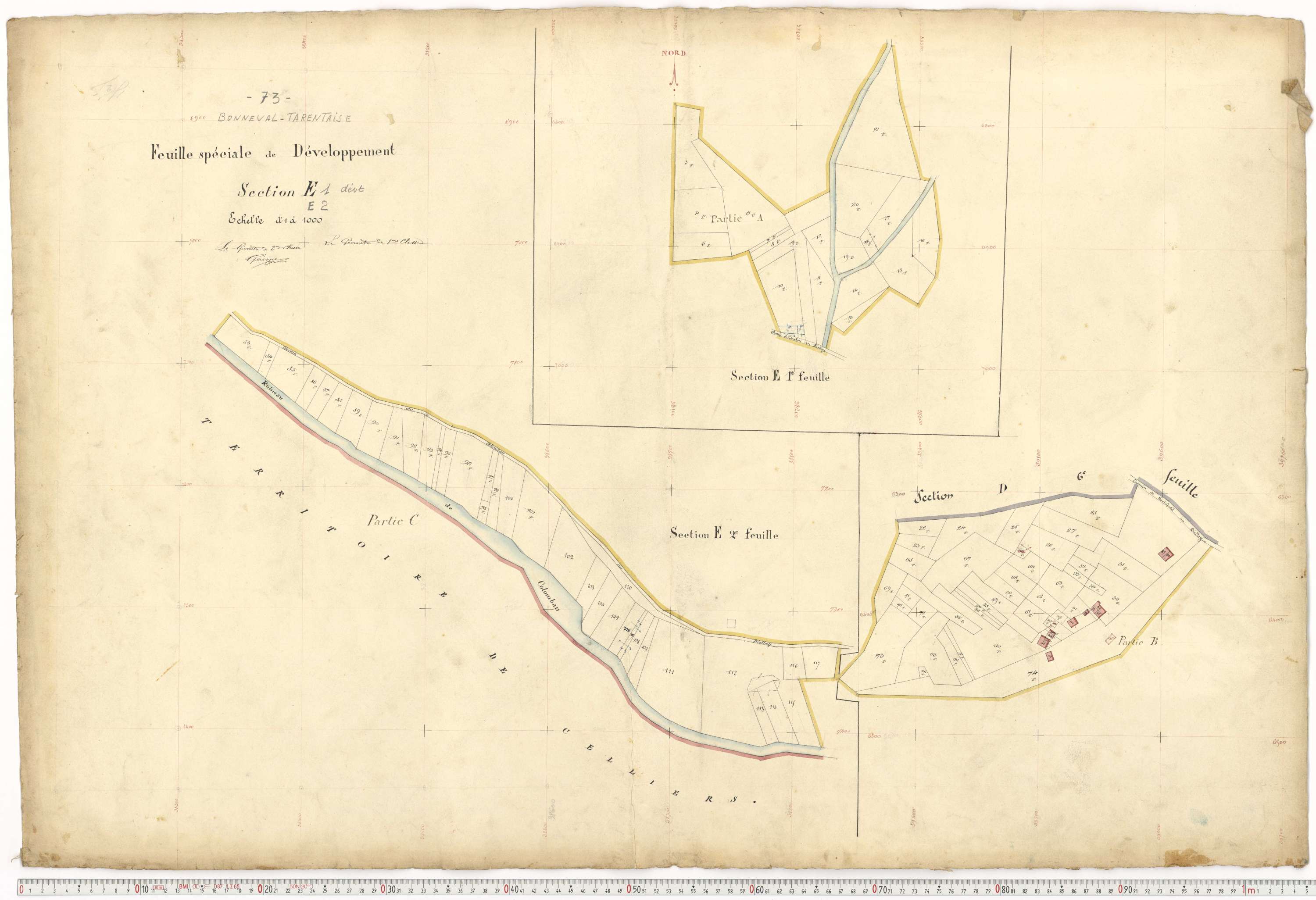Bonneval - Plans cadastraux du premier cadastre français.