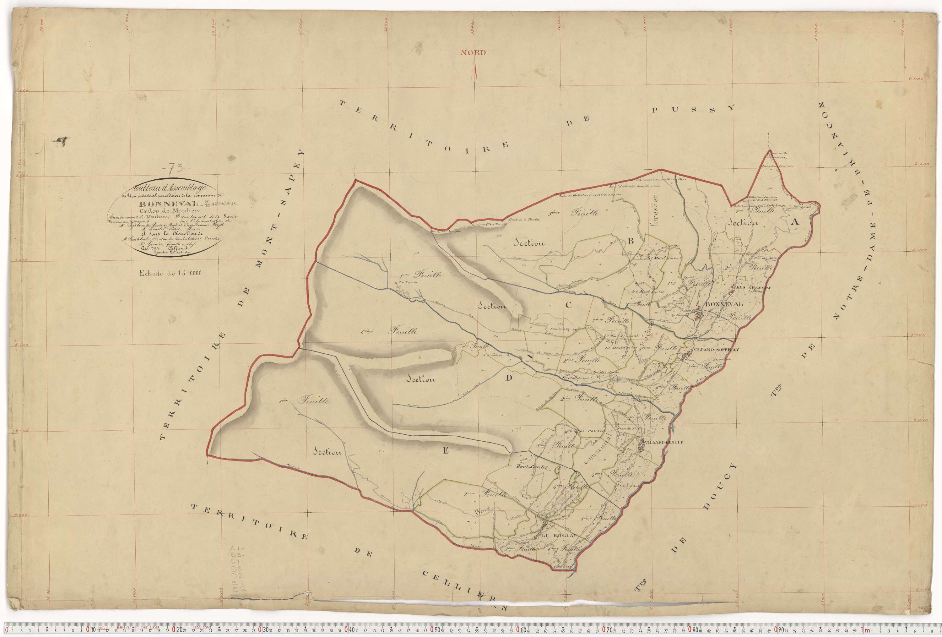 Bonneval - Plans cadastraux du premier cadastre français.