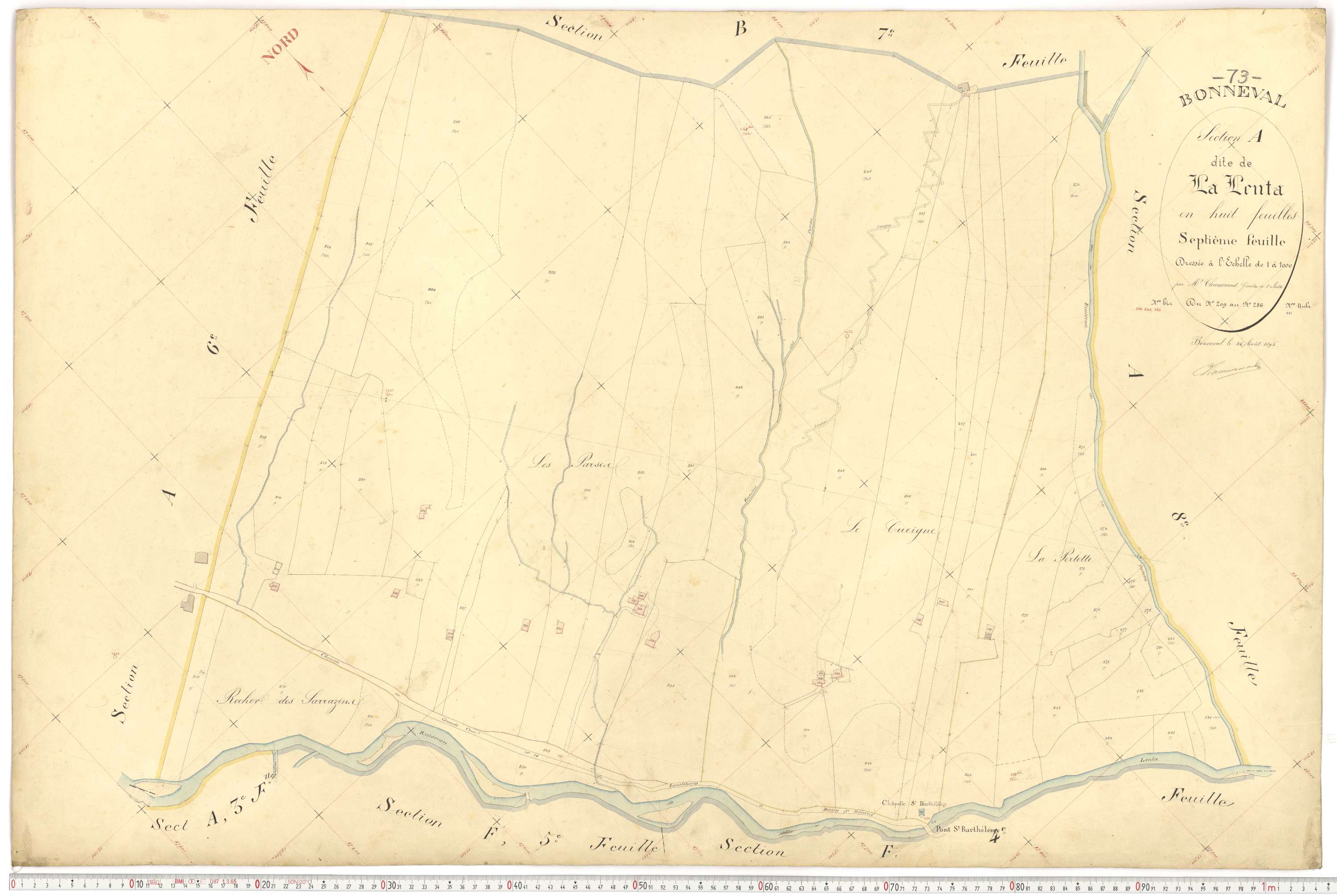 Bonneval - Plans cadastraux du premier cadastre français.
