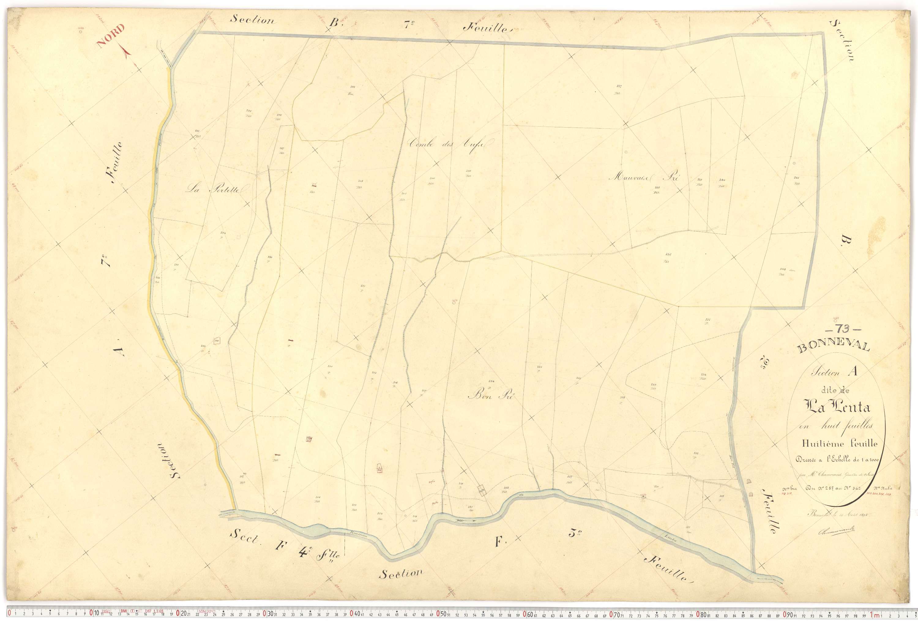 Bonneval - Plans cadastraux du premier cadastre français.
