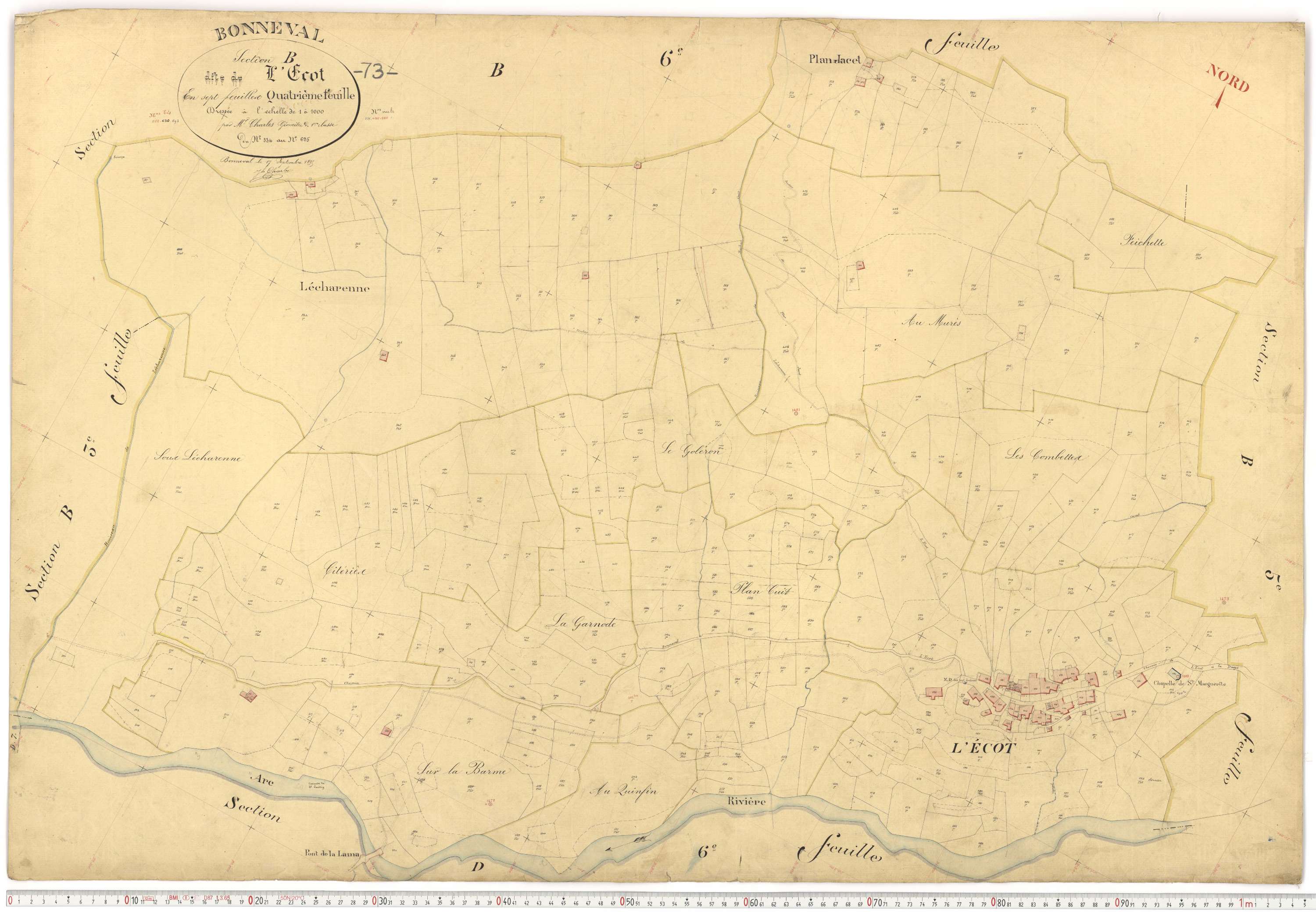 Bonneval - Plans cadastraux du premier cadastre français.