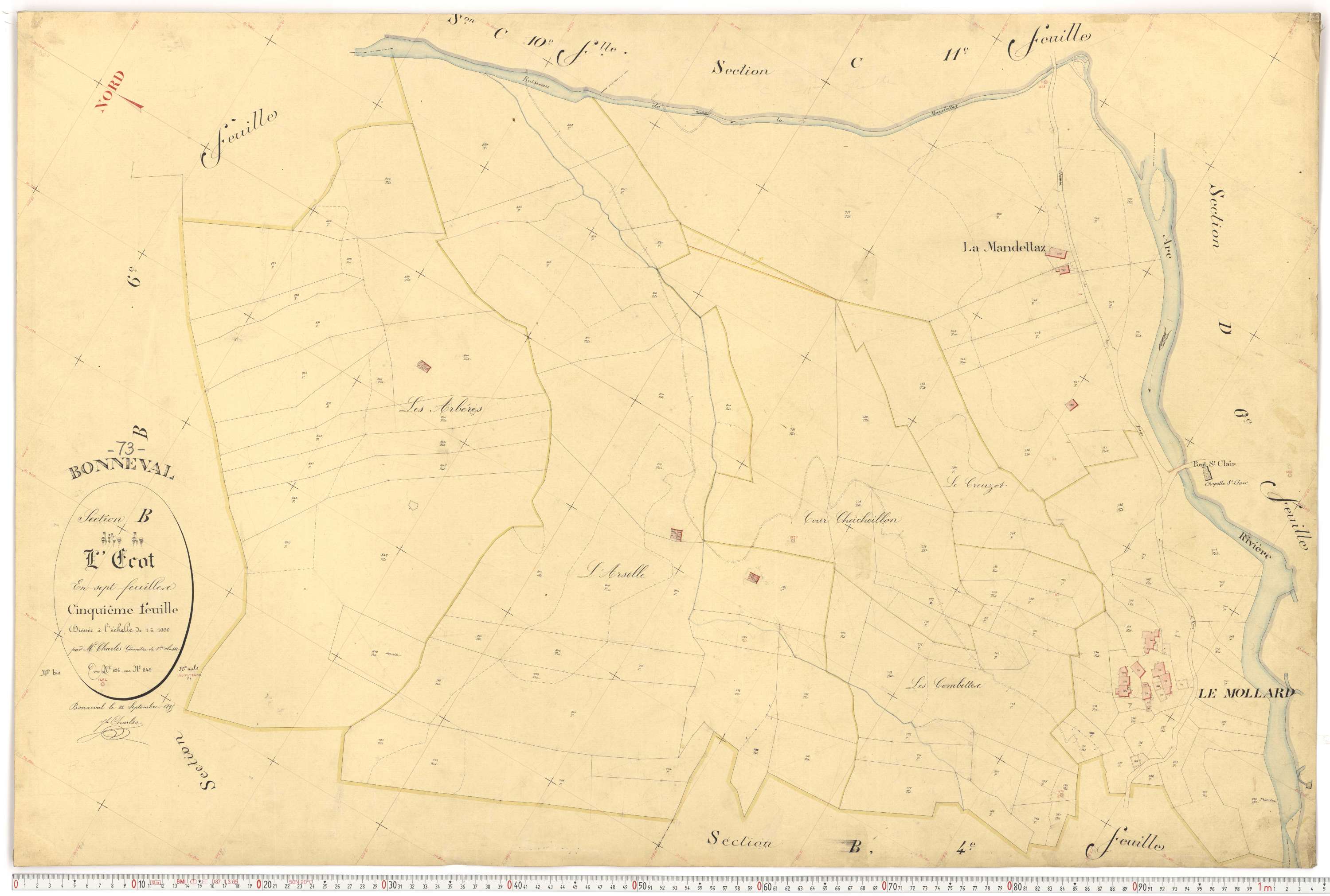 Bonneval - Plans cadastraux du premier cadastre français.