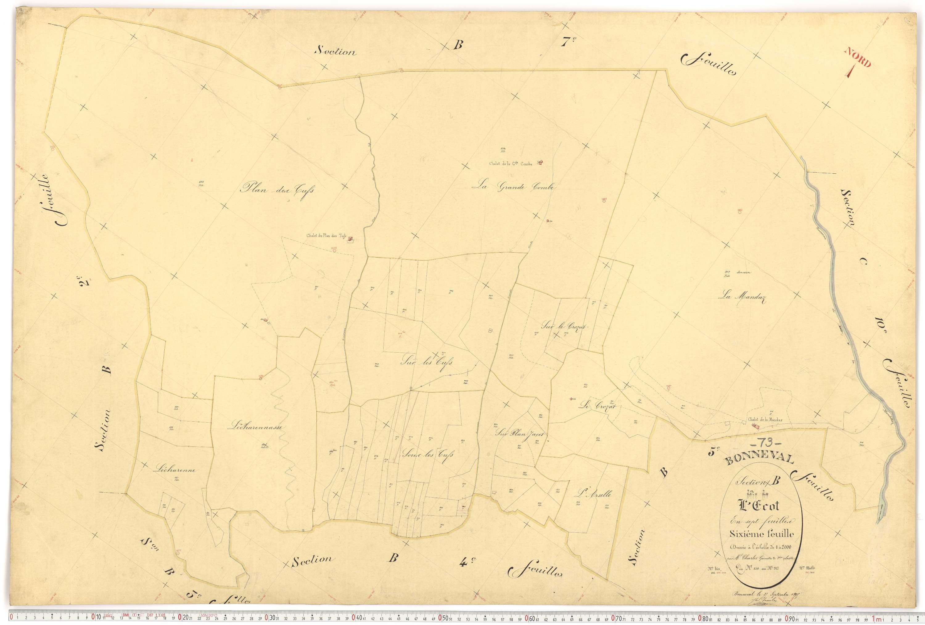 Bonneval - Plans cadastraux du premier cadastre français.