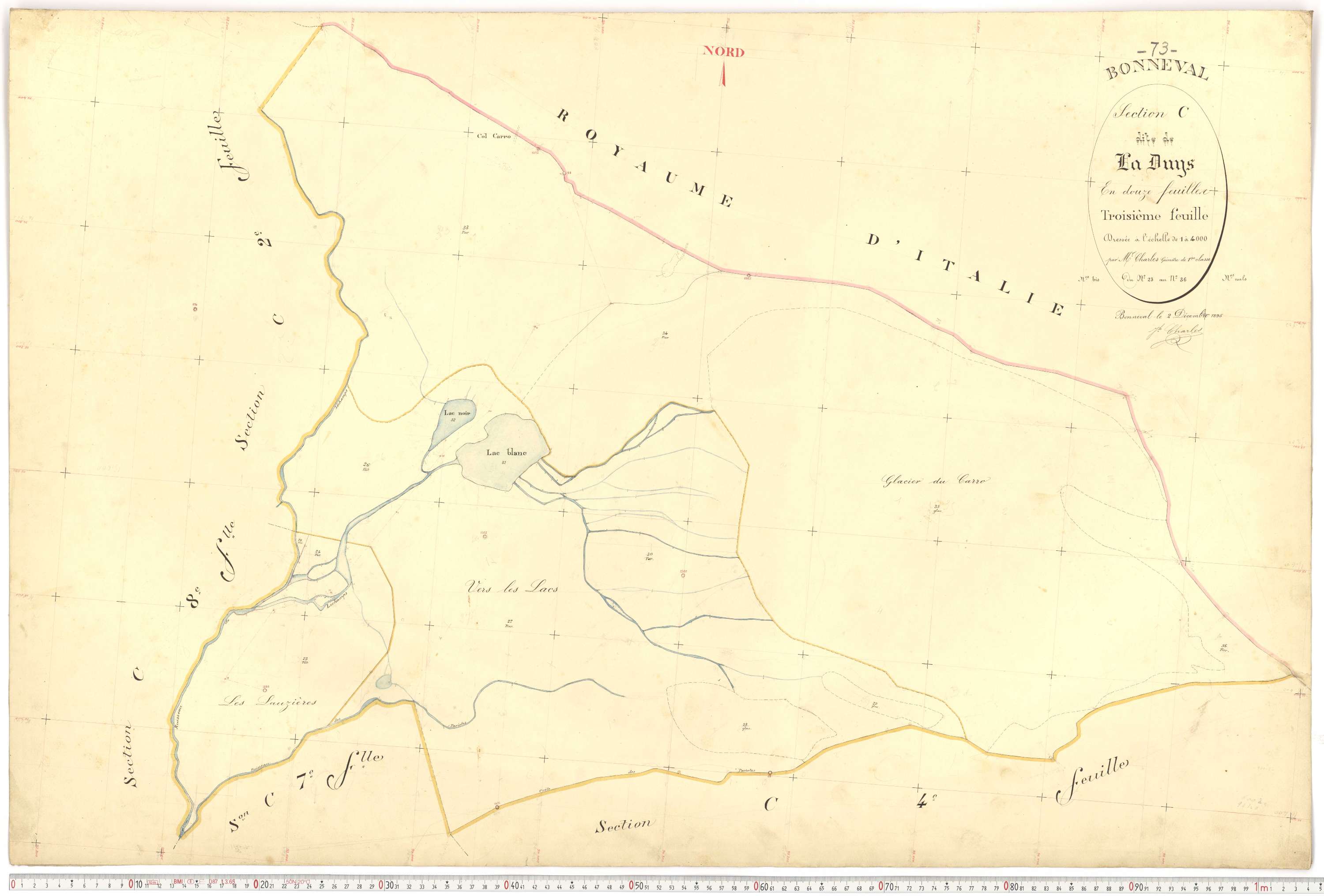 Bonneval - Plans cadastraux du premier cadastre français.