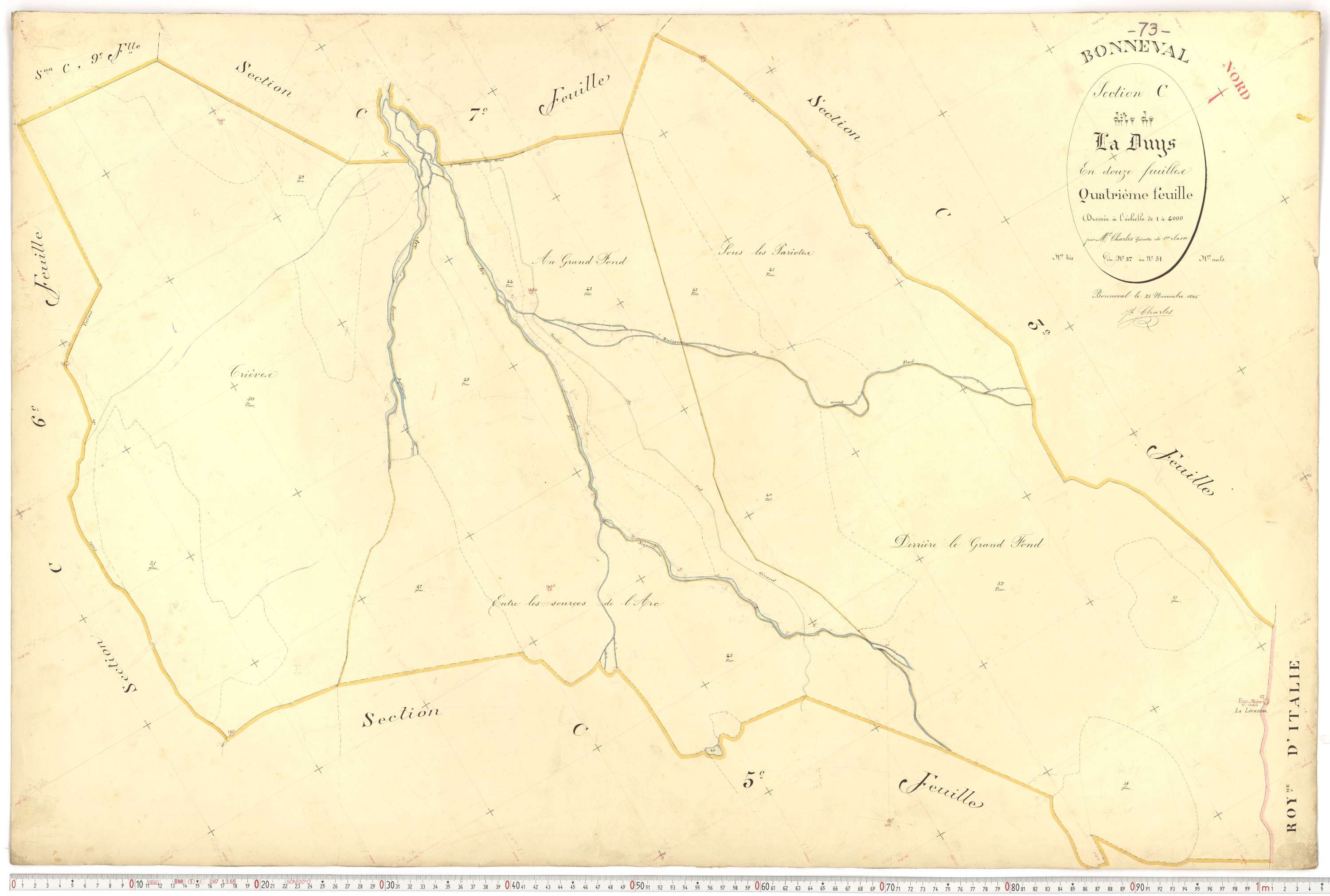 Bonneval - Plans cadastraux du premier cadastre français.