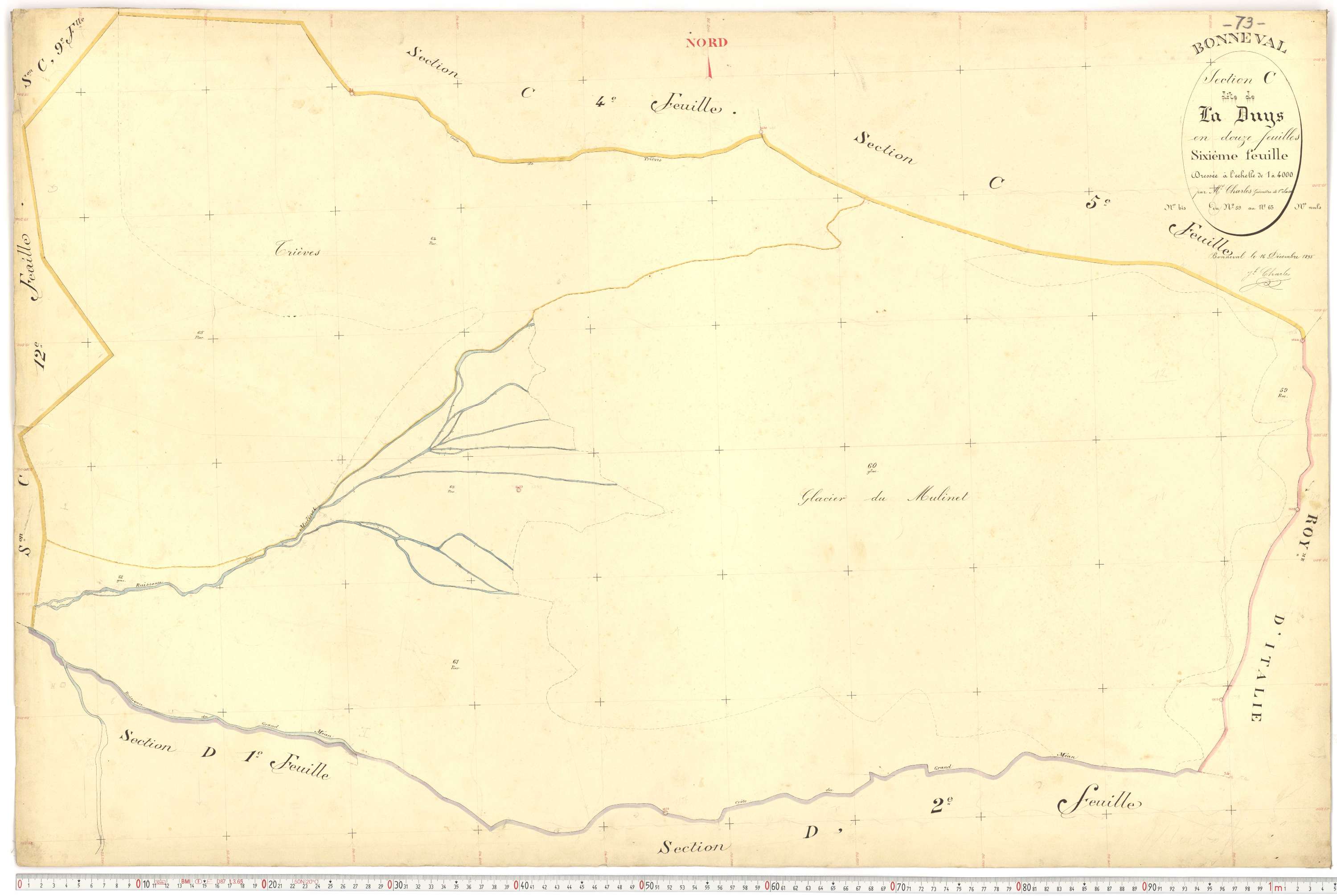 Bonneval - Plans cadastraux du premier cadastre français.