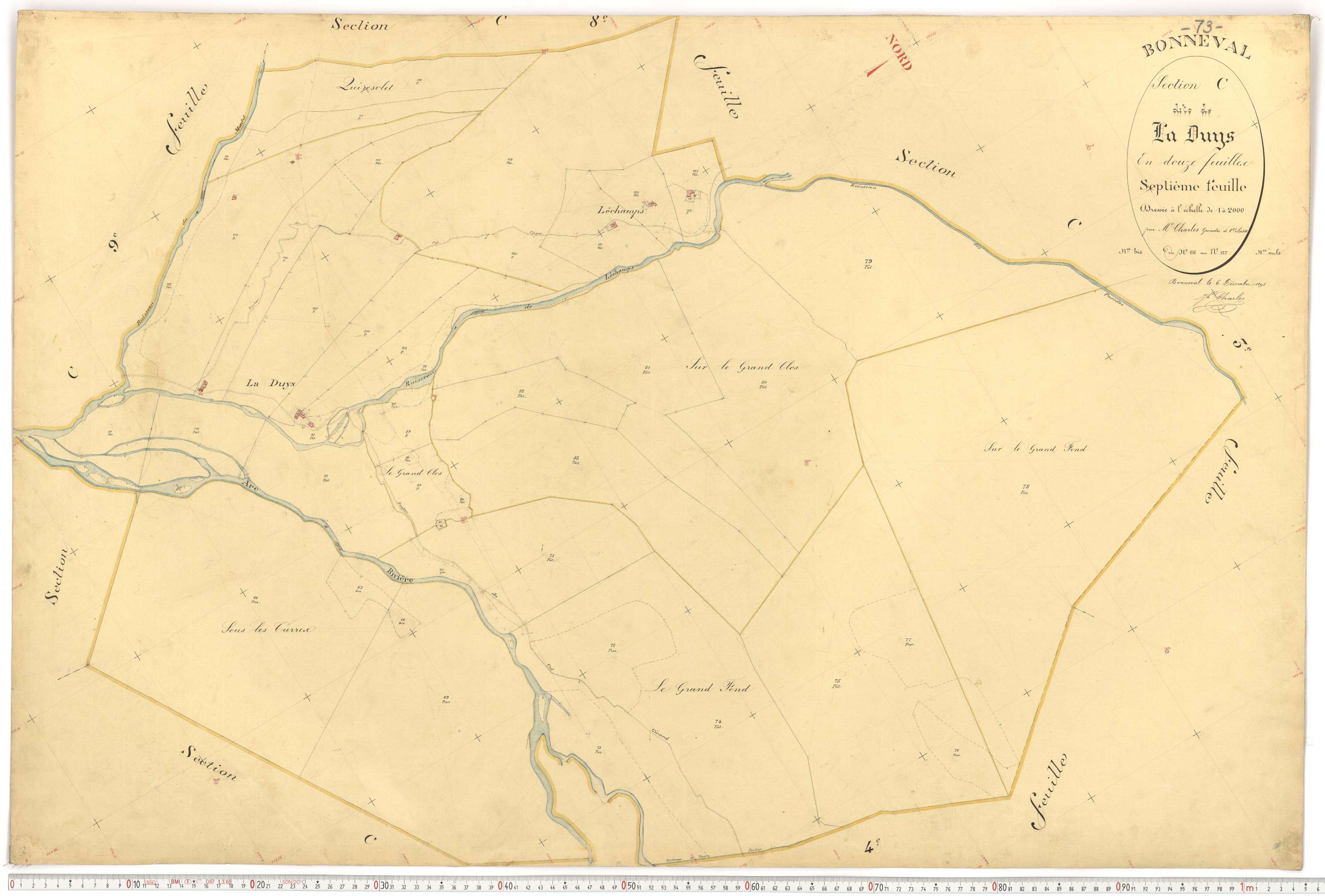 Bonneval - Plans cadastraux du premier cadastre français.