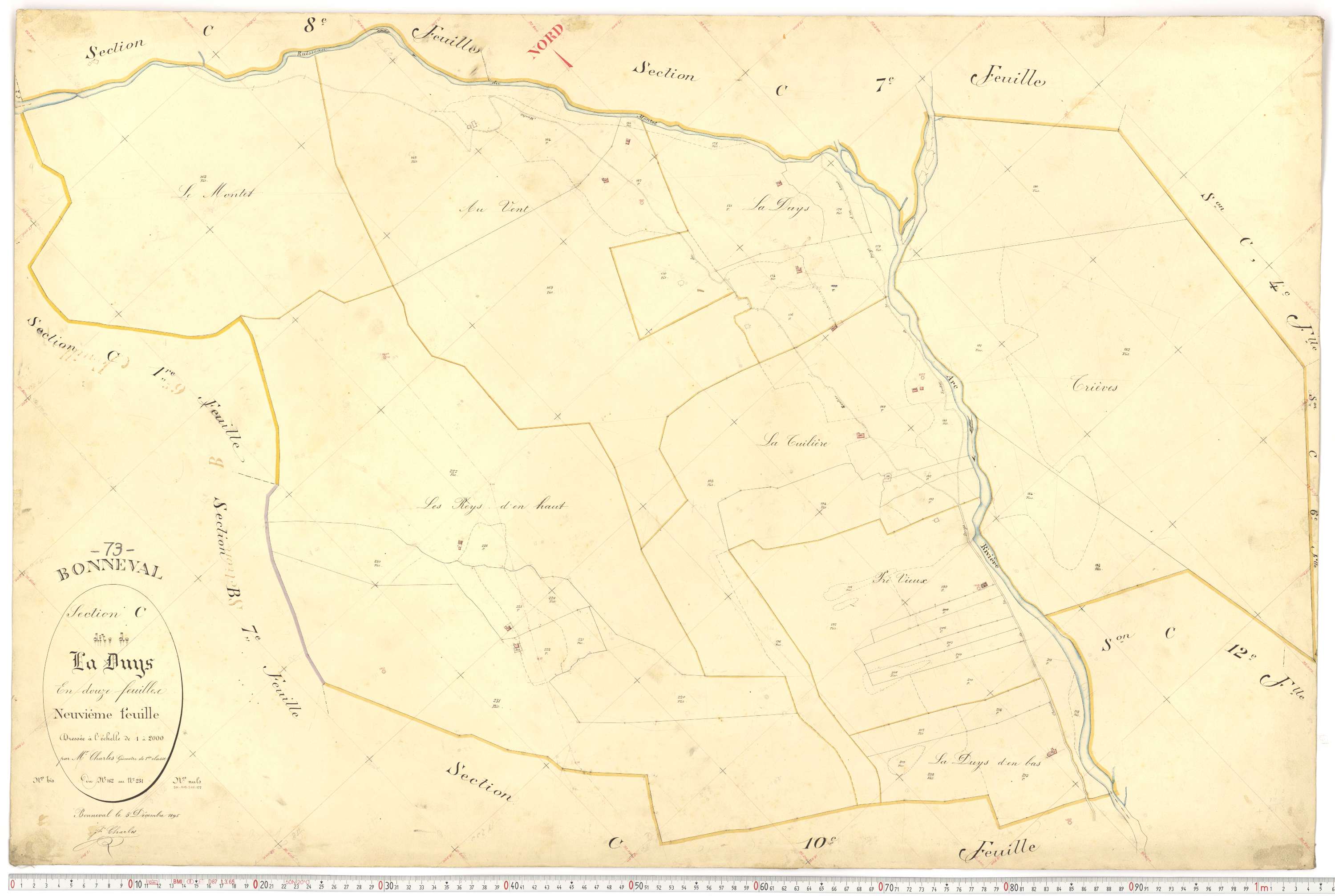 Bonneval - Plans cadastraux du premier cadastre français.