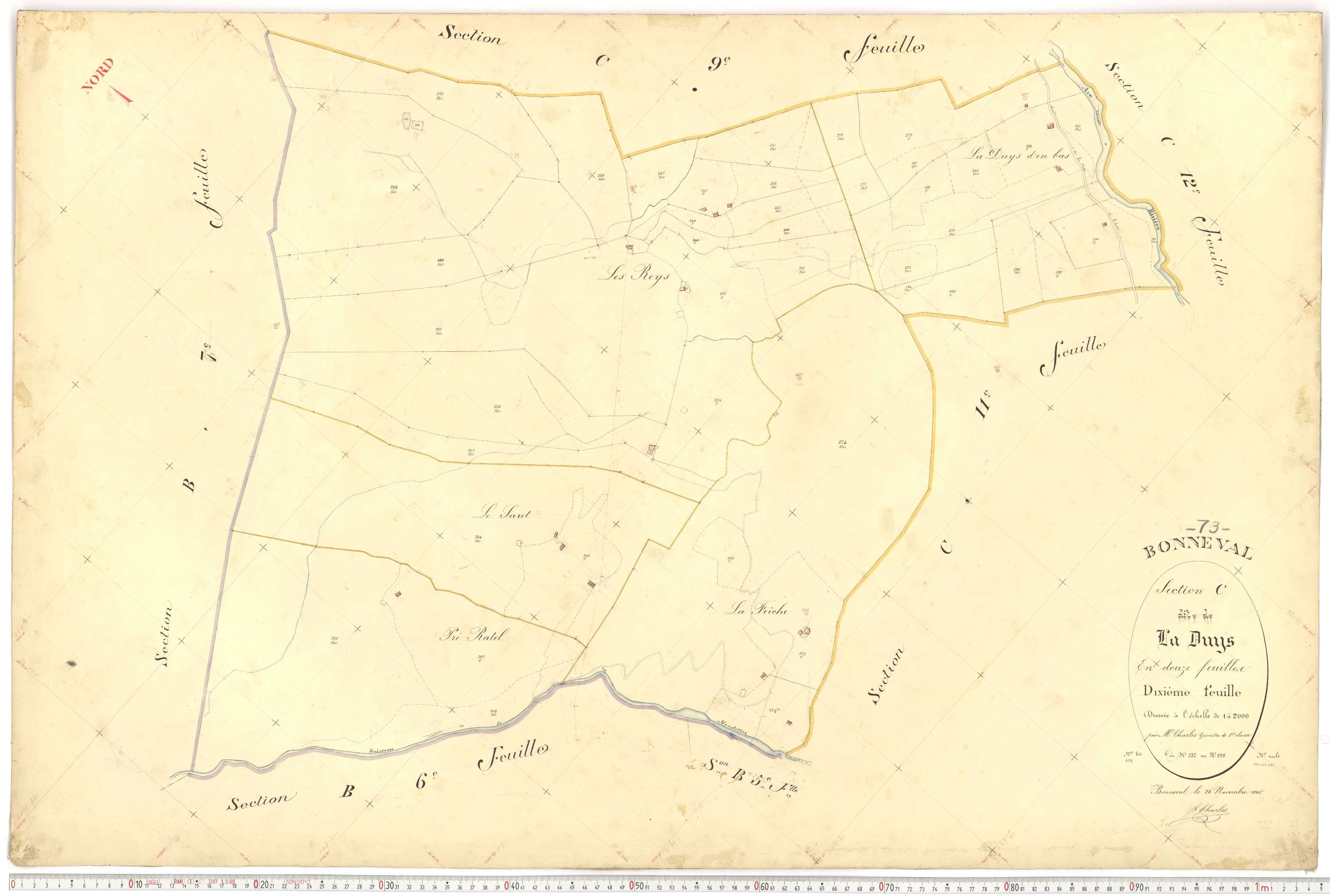 Bonneval - Plans cadastraux du premier cadastre français.