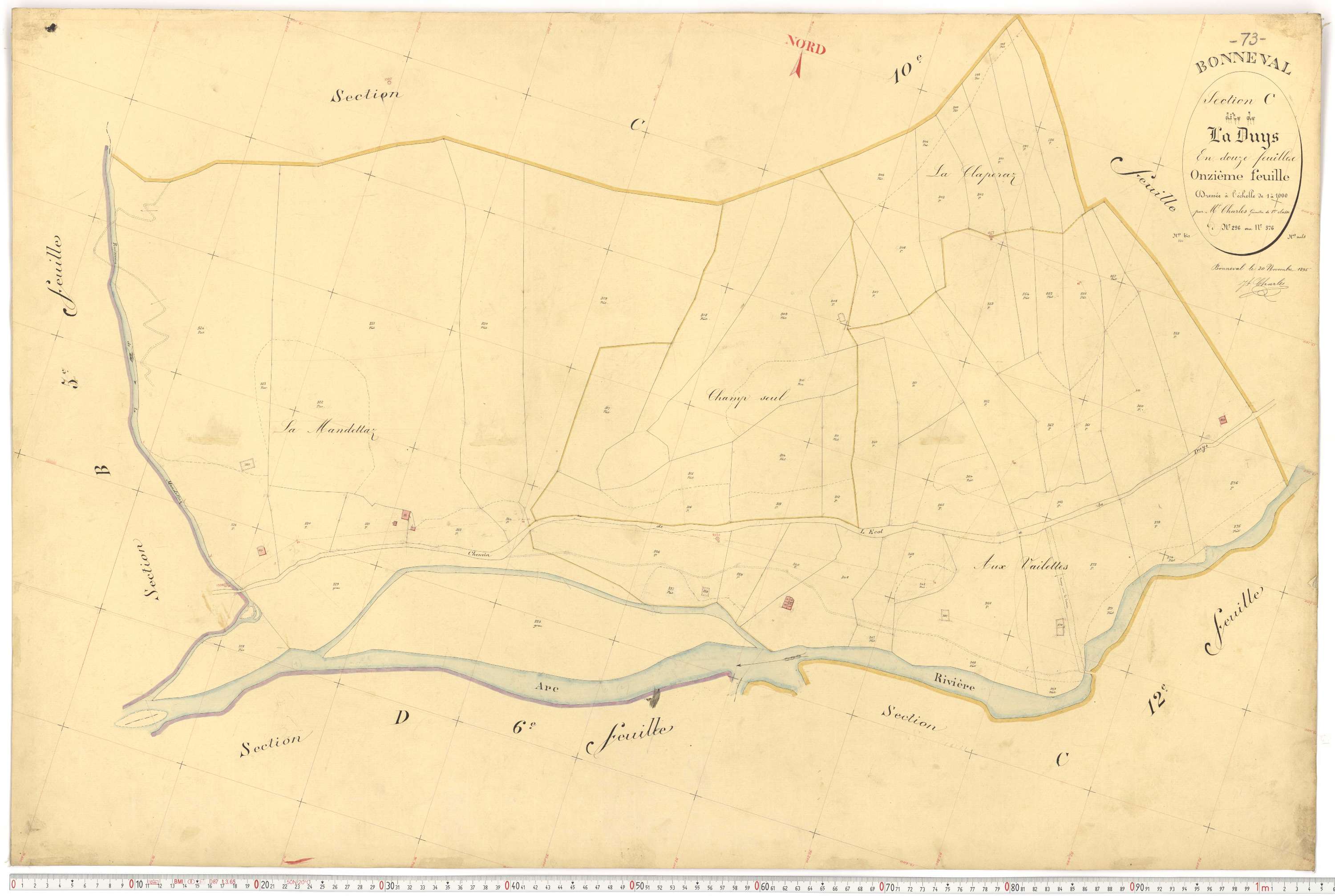 Bonneval - Plans cadastraux du premier cadastre français.
