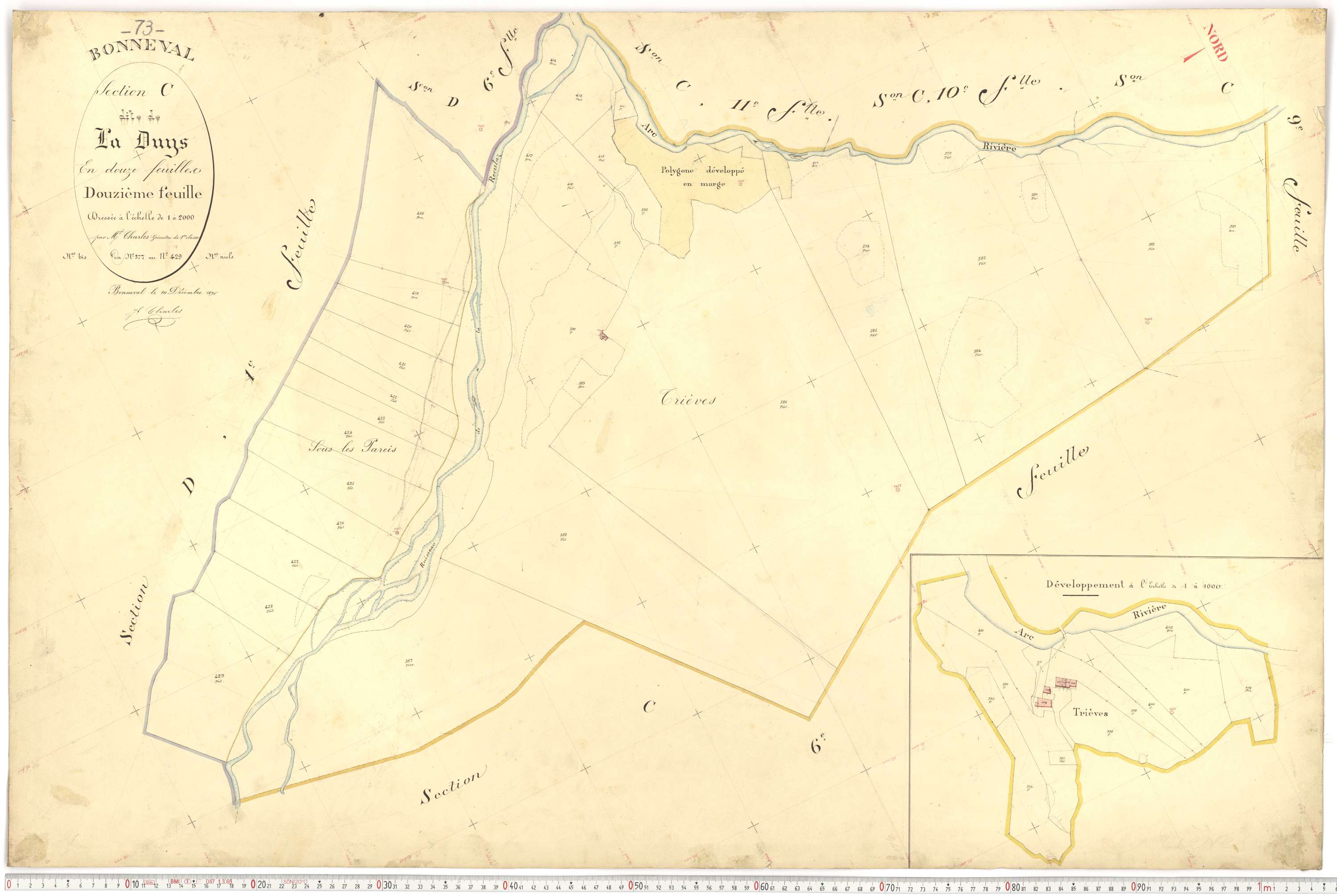 Bonneval - Plans cadastraux du premier cadastre français.