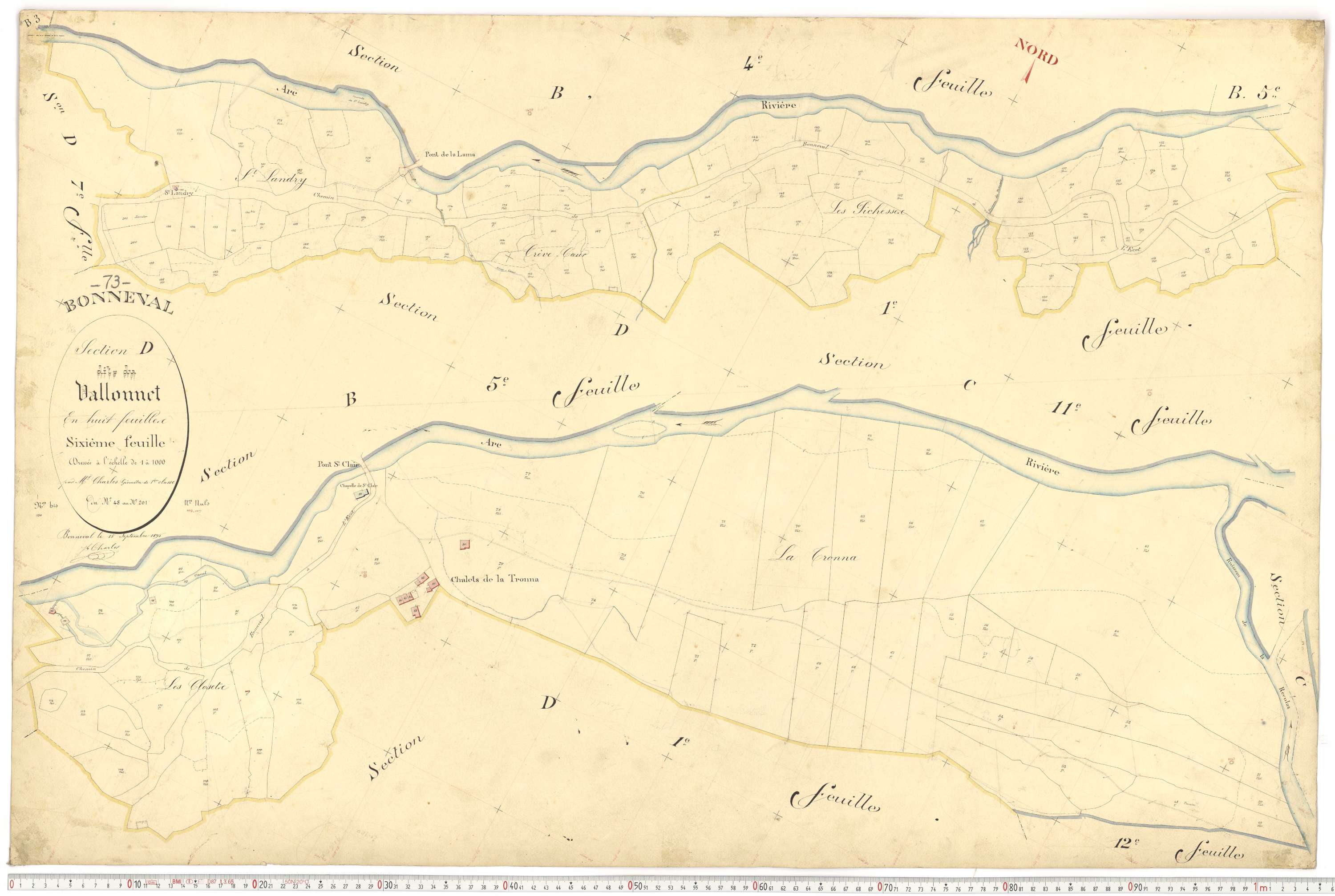 Bonneval - Plans cadastraux du premier cadastre français.