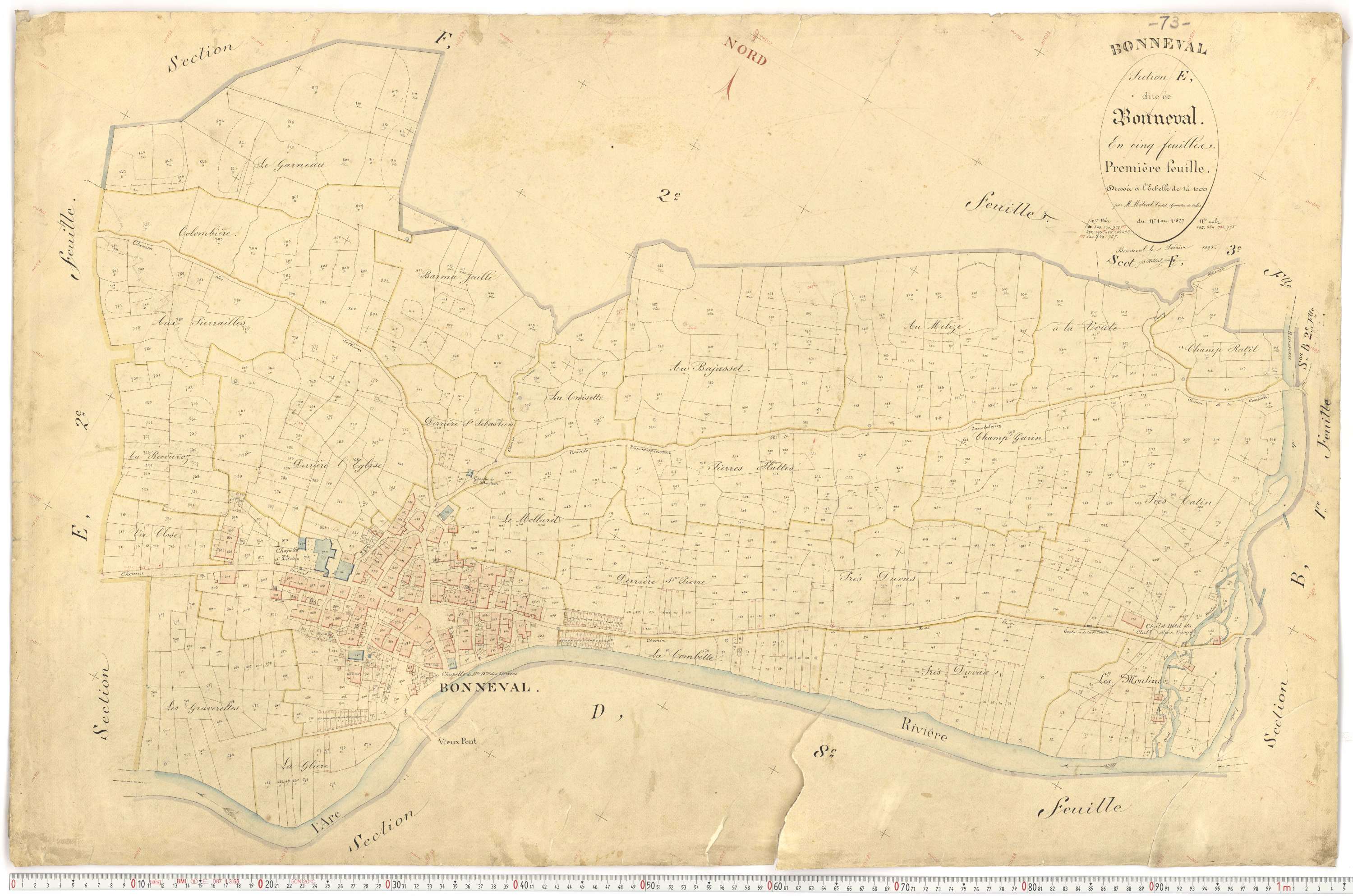 Bonneval - Plans cadastraux du premier cadastre français.