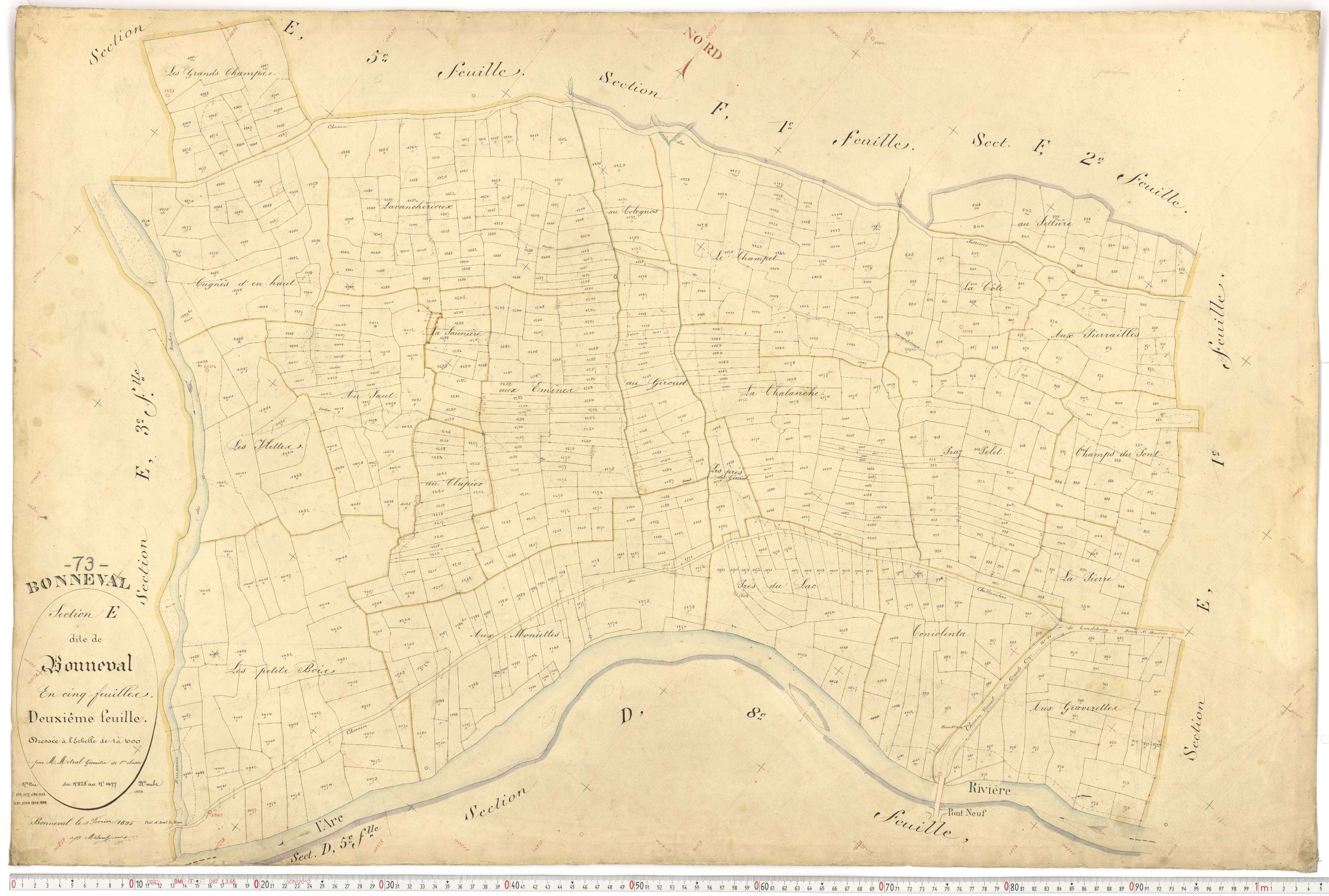 Bonneval - Plans cadastraux du premier cadastre français.