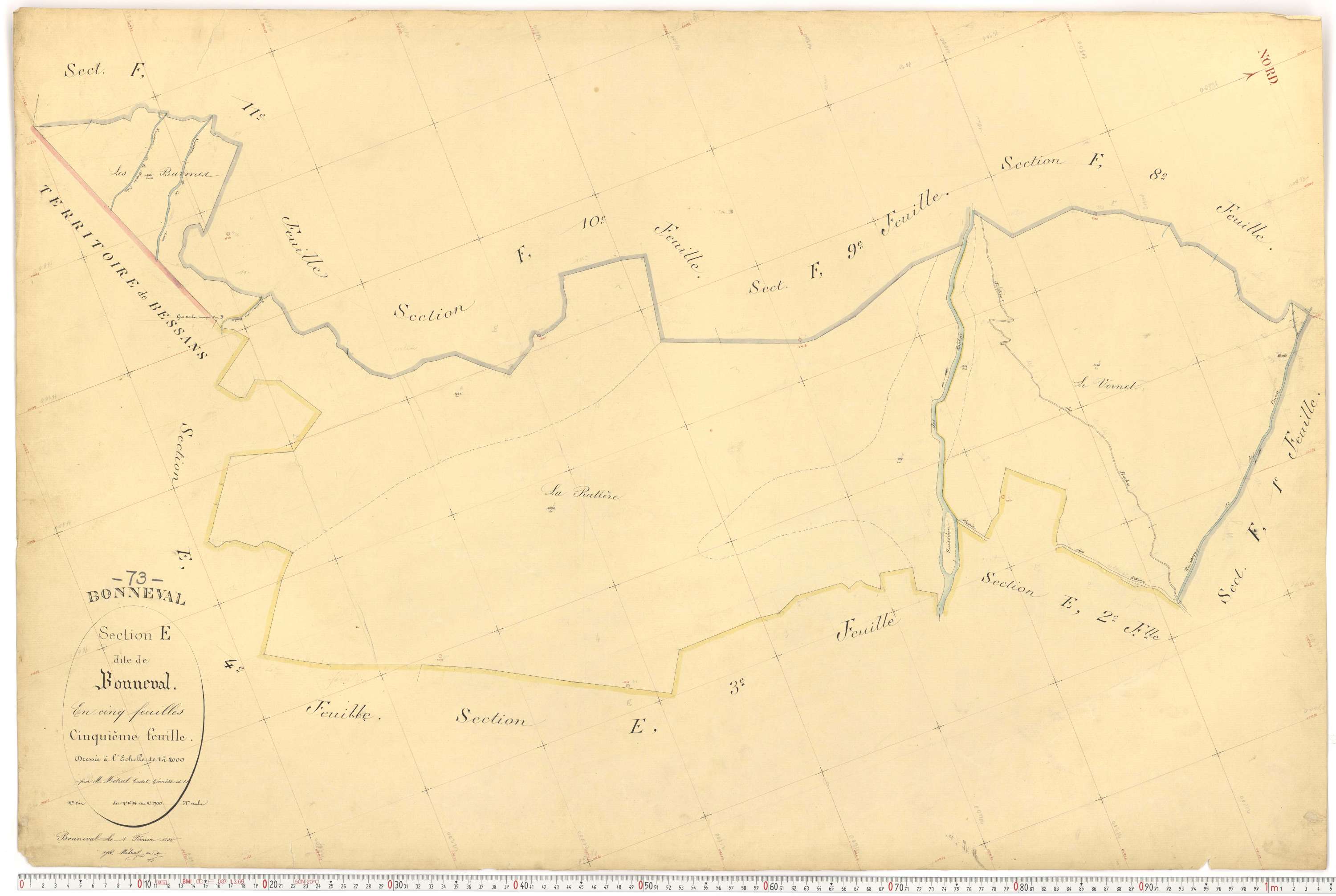 Bonneval - Plans cadastraux du premier cadastre français.