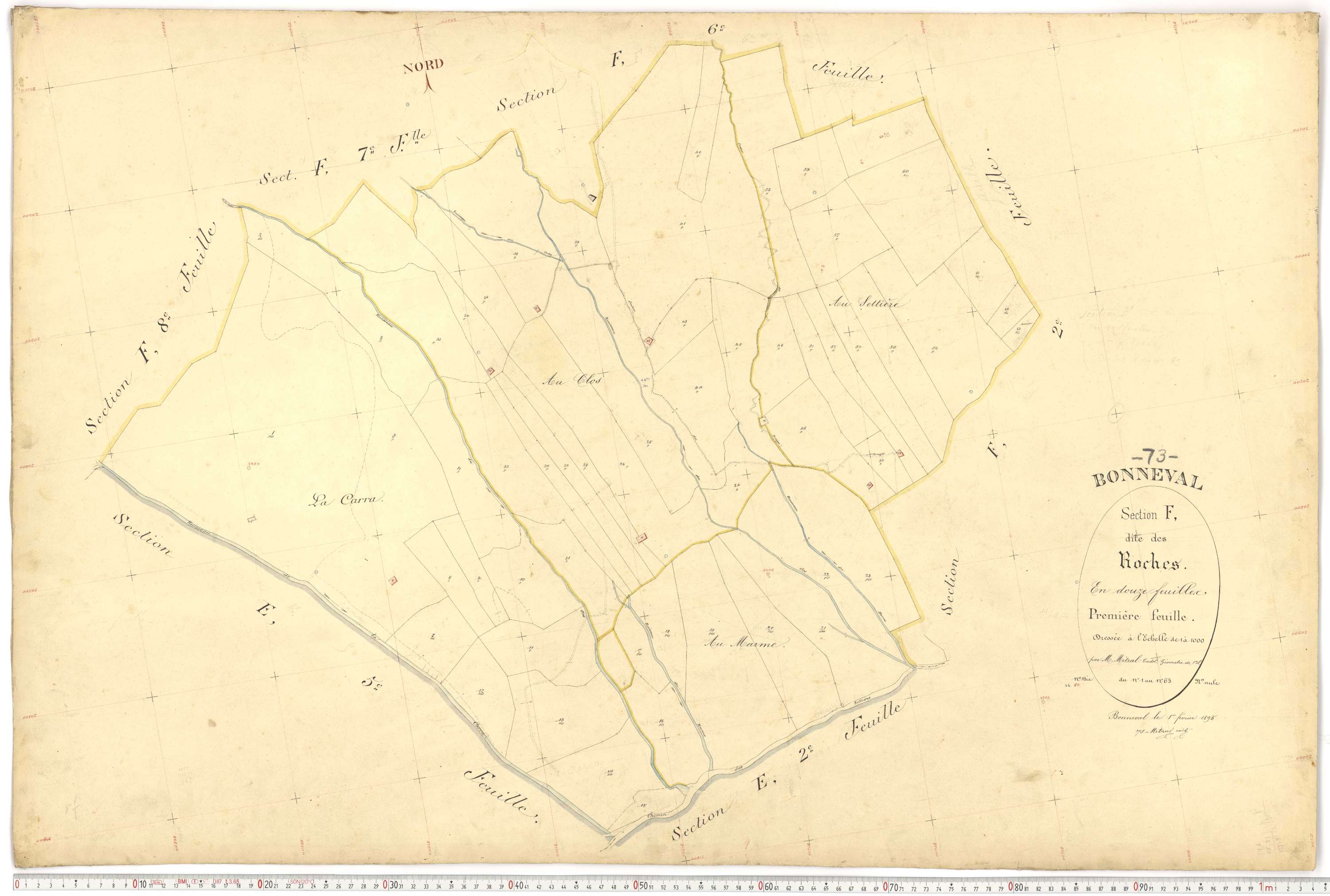 Bonneval - Plans cadastraux du premier cadastre français.