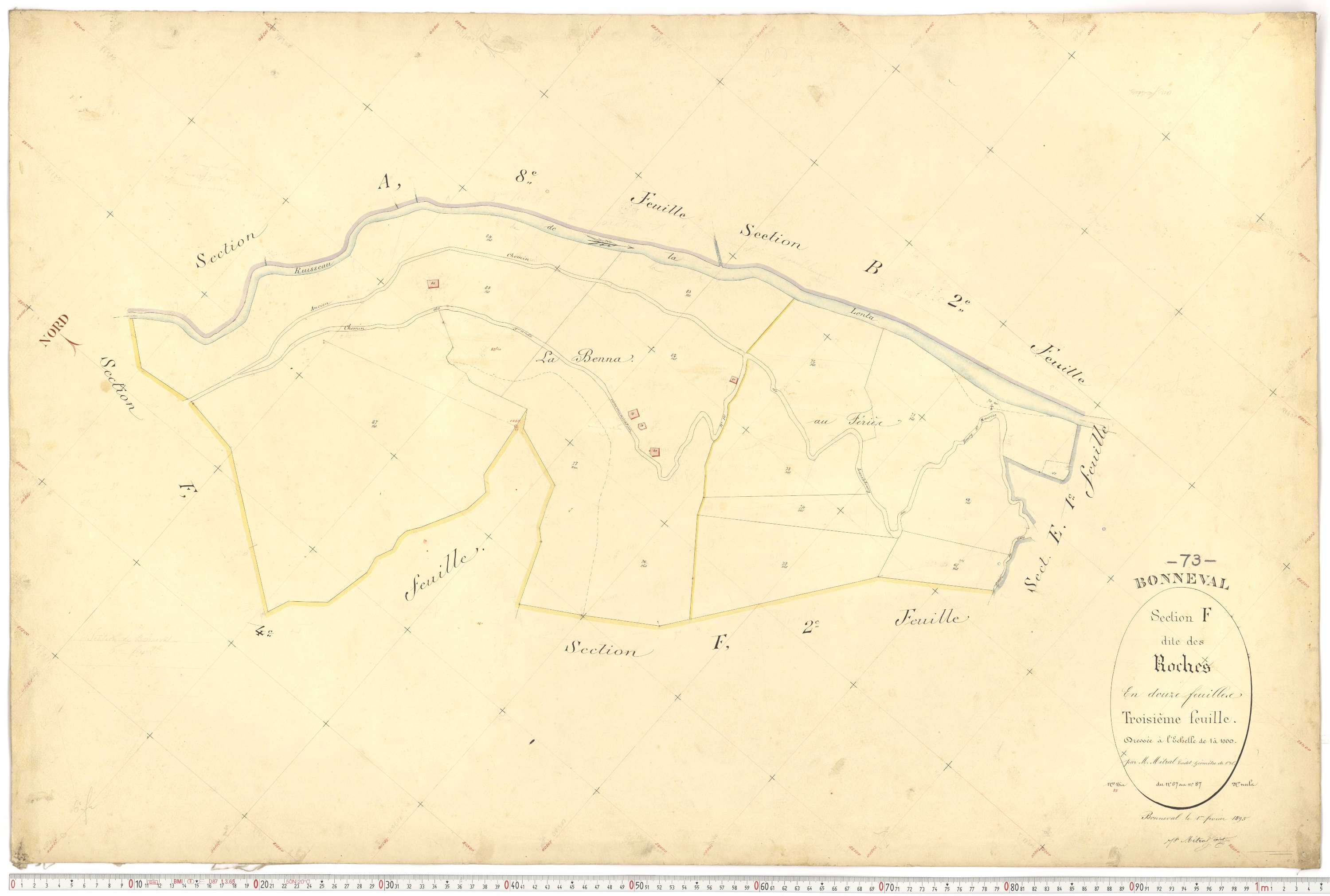 Bonneval - Plans cadastraux du premier cadastre français.