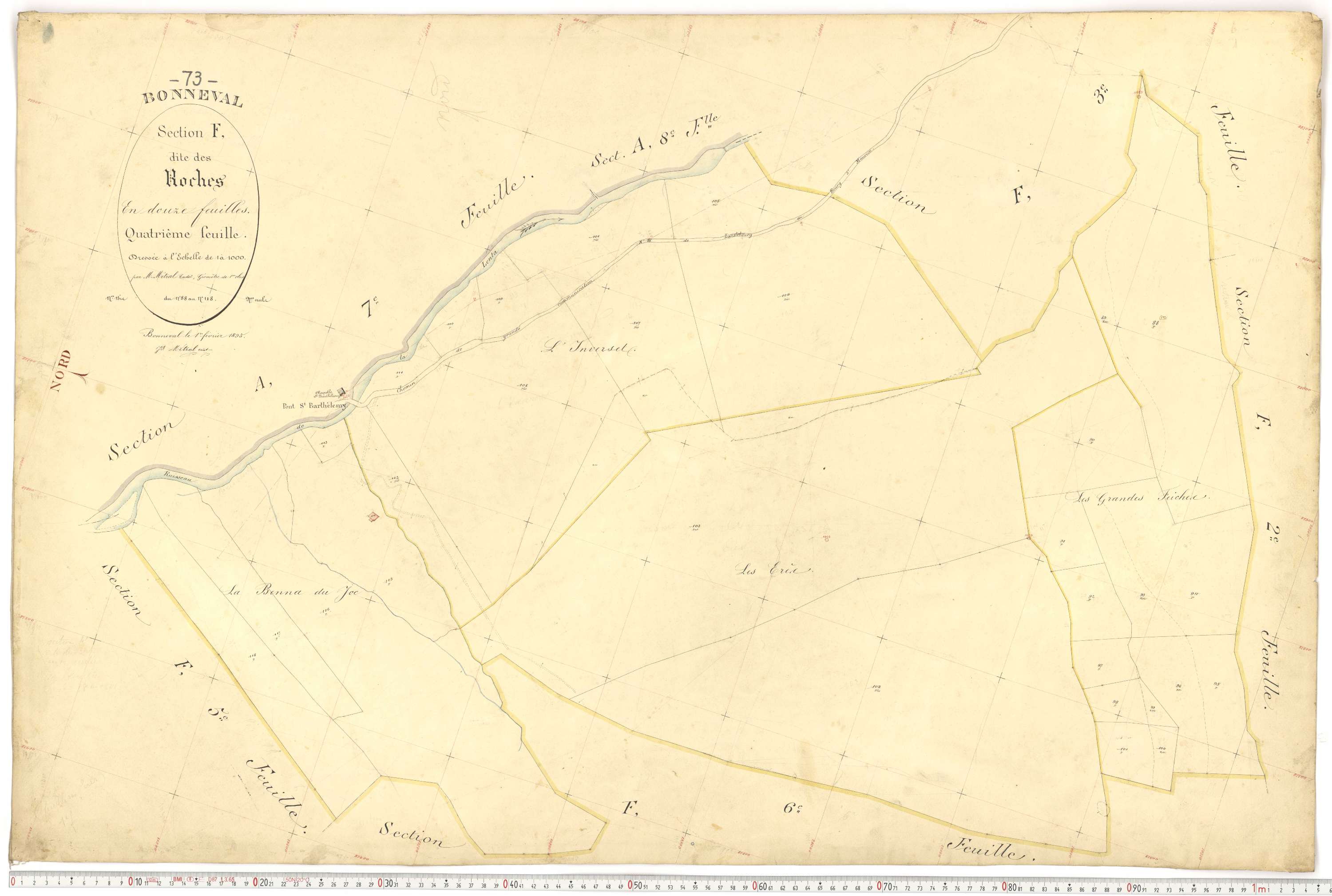 Bonneval - Plans cadastraux du premier cadastre français.