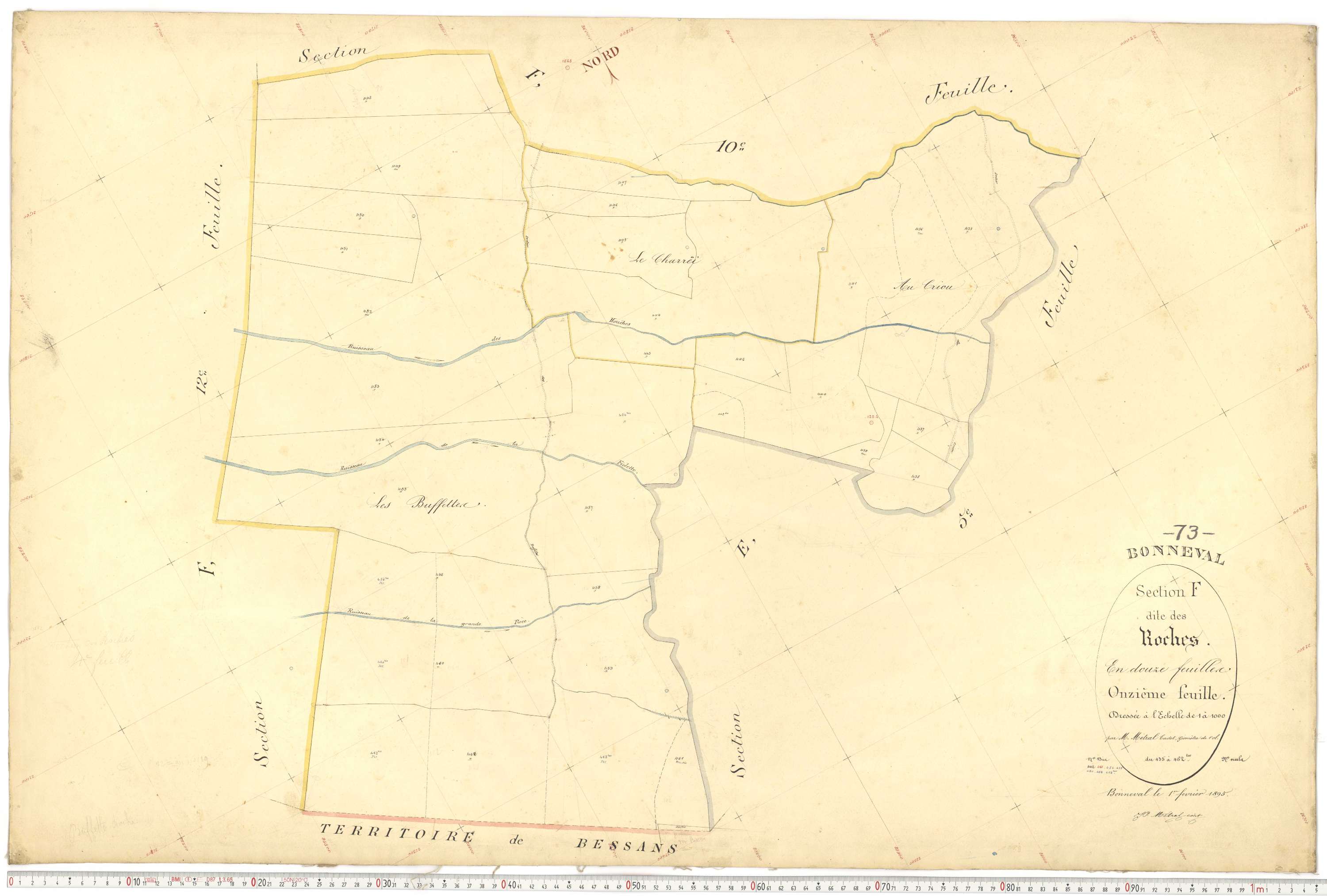Bonneval - Plans cadastraux du premier cadastre français.