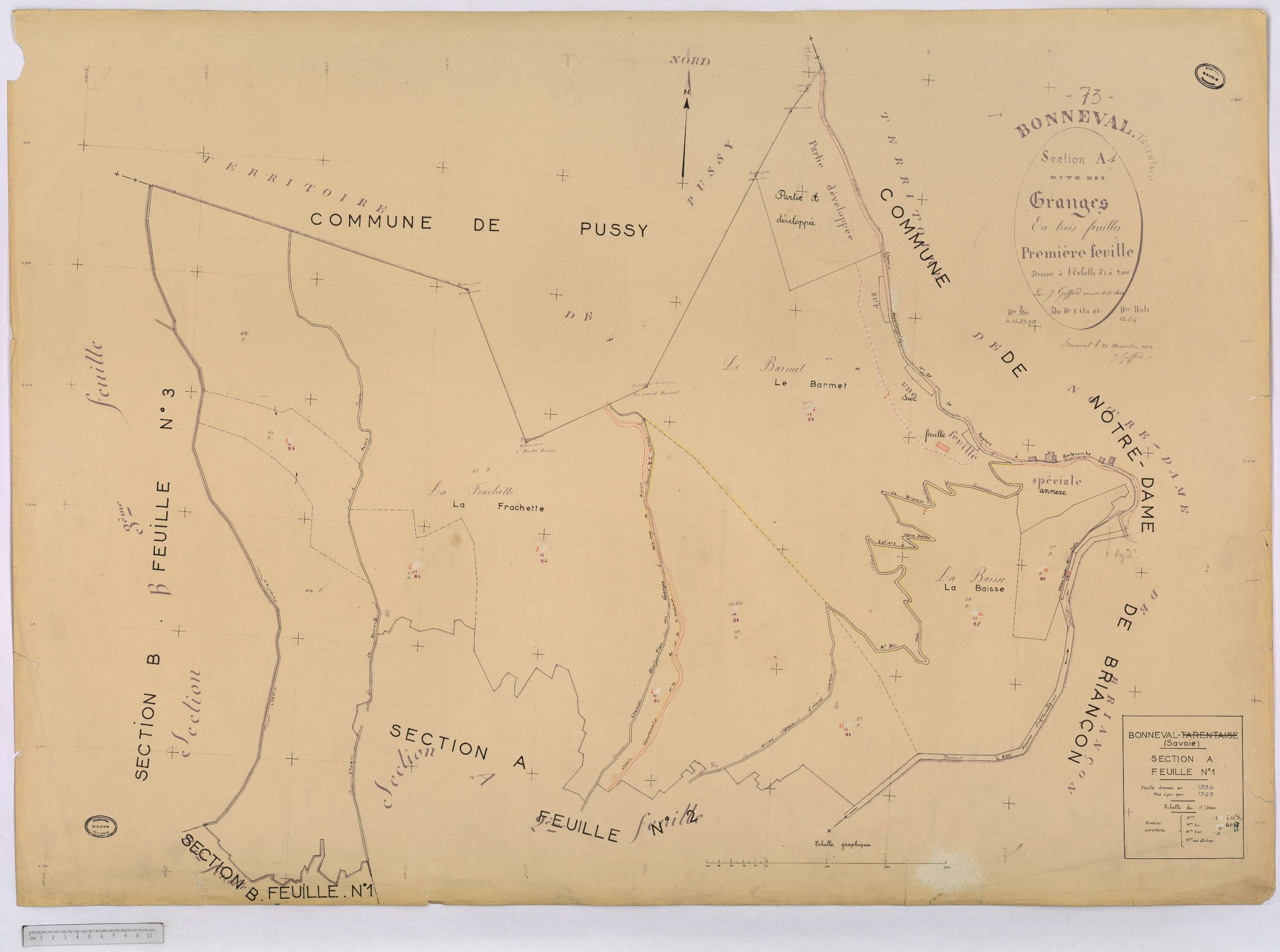 Bonneval - Cadastre rénové (1963).