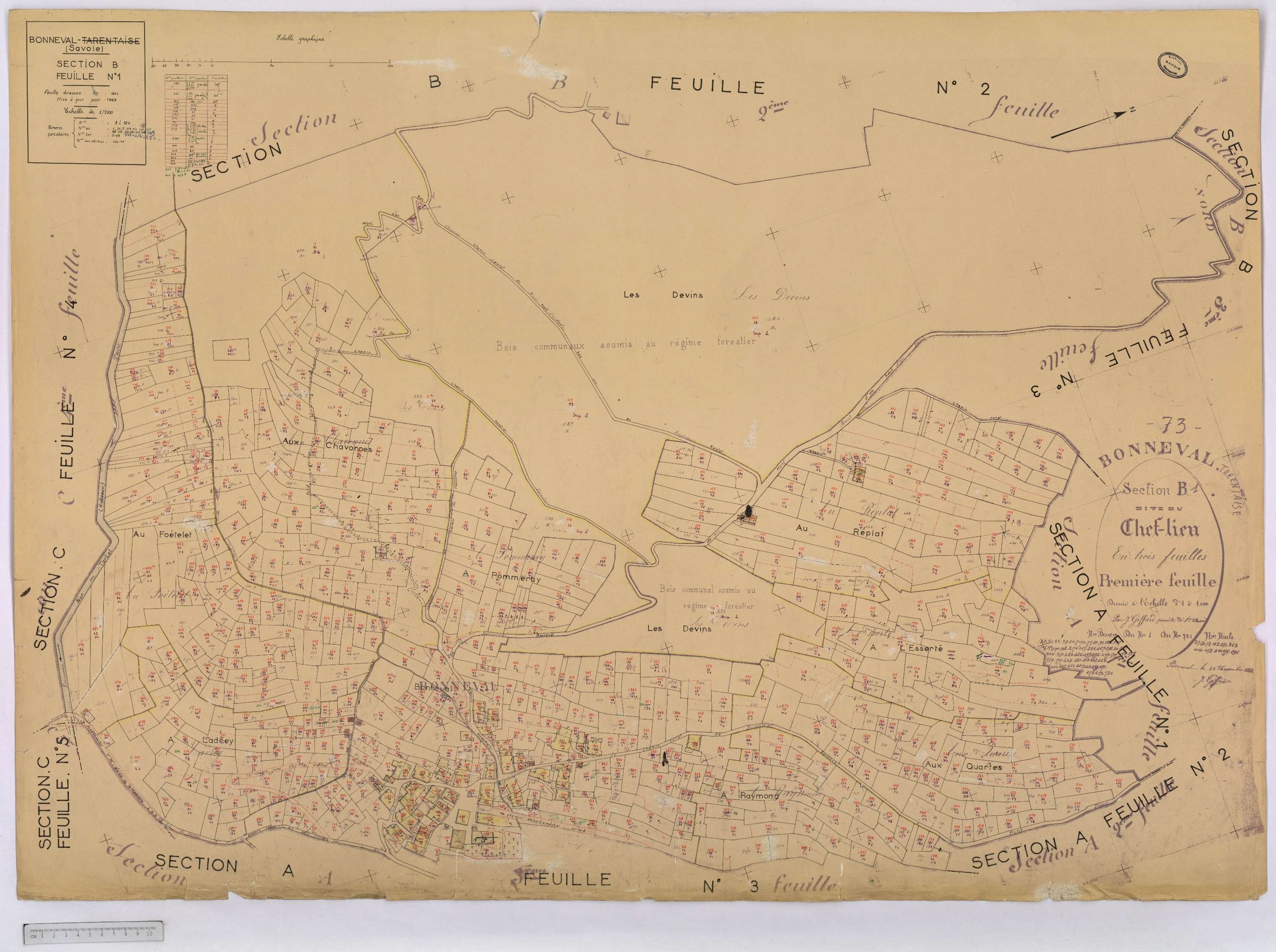 Bonneval - Cadastre rénové (1963).