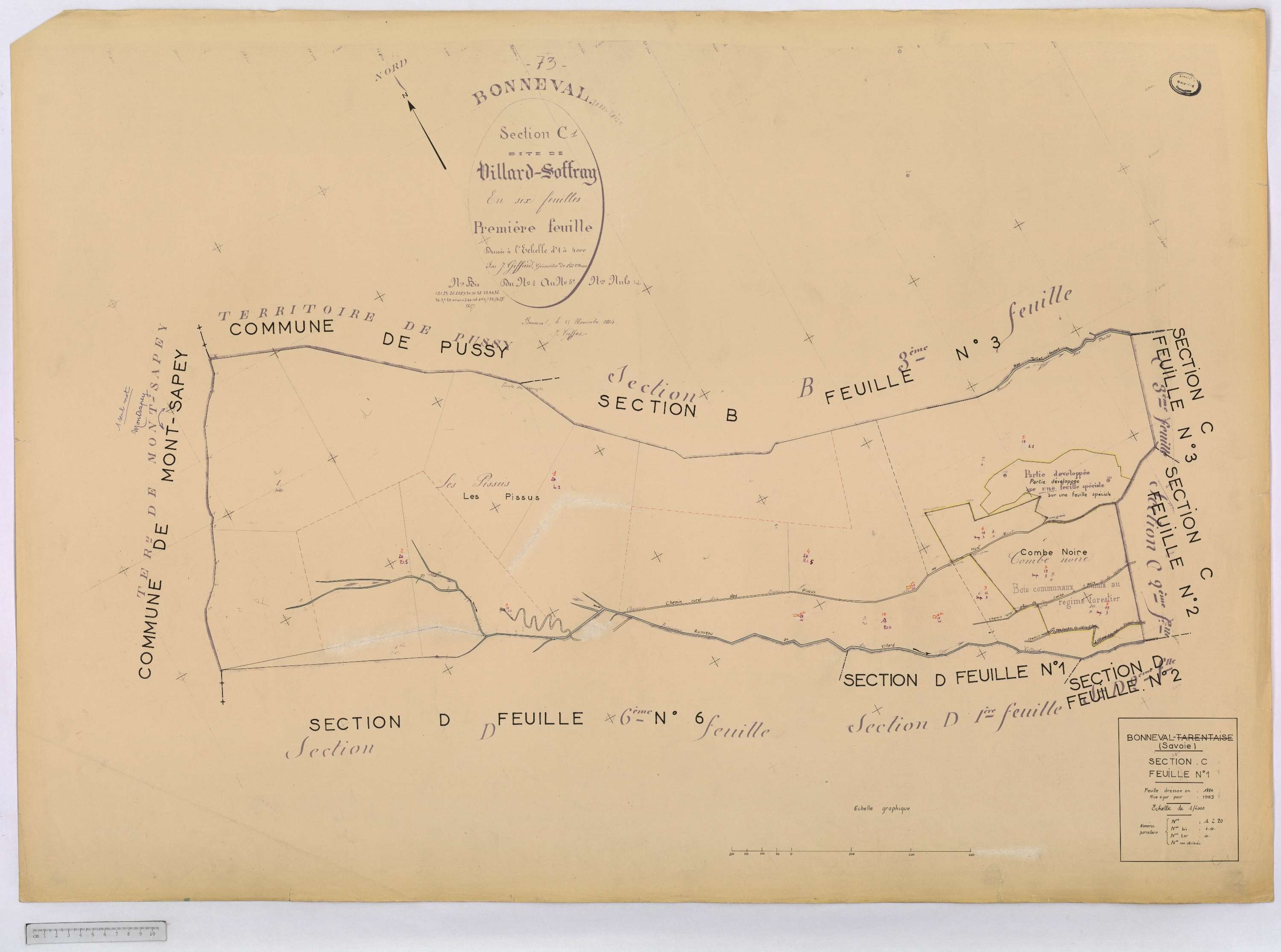 Bonneval - Cadastre rénové (1963).