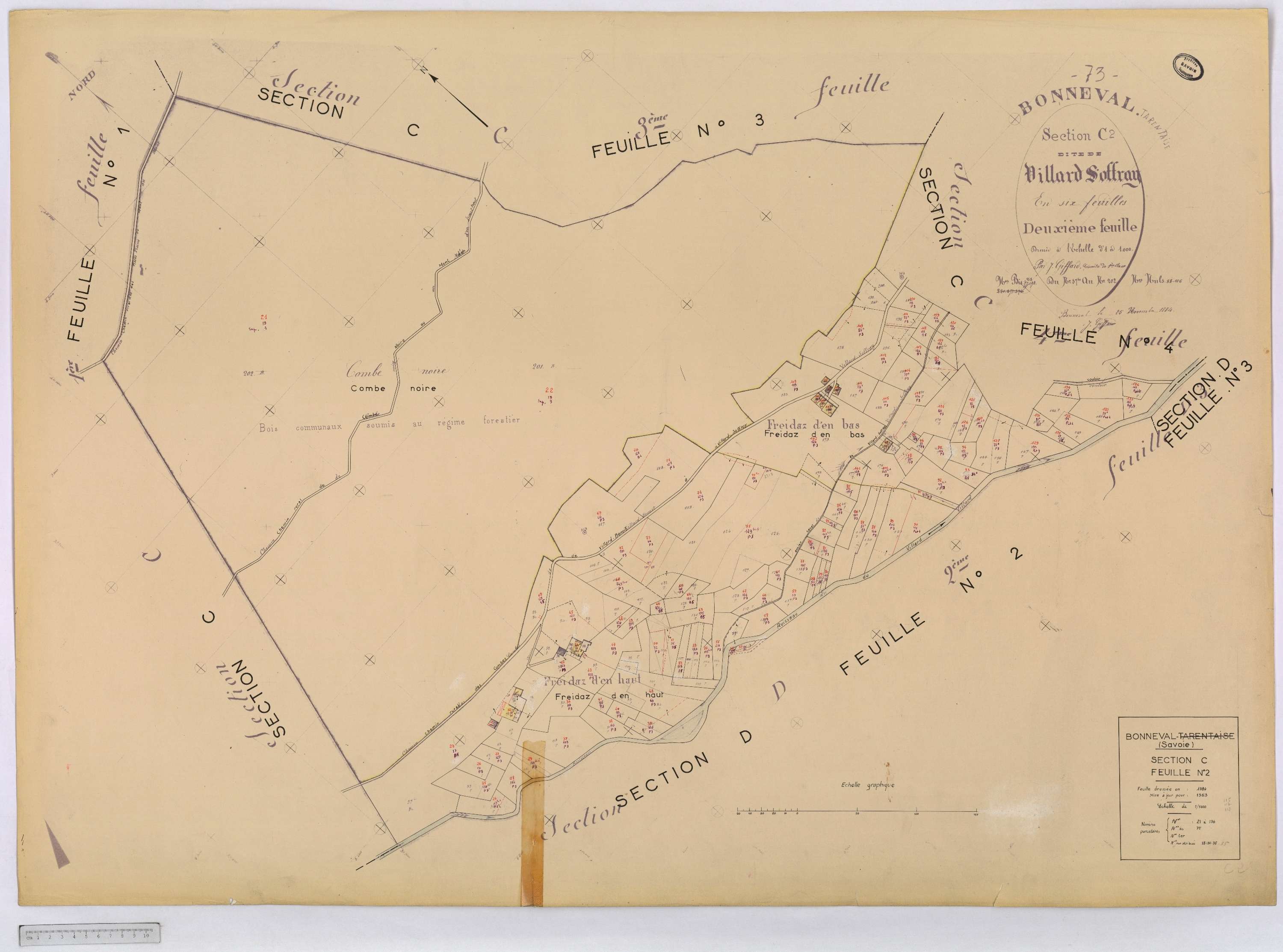 Bonneval - Cadastre rénové (1963).
