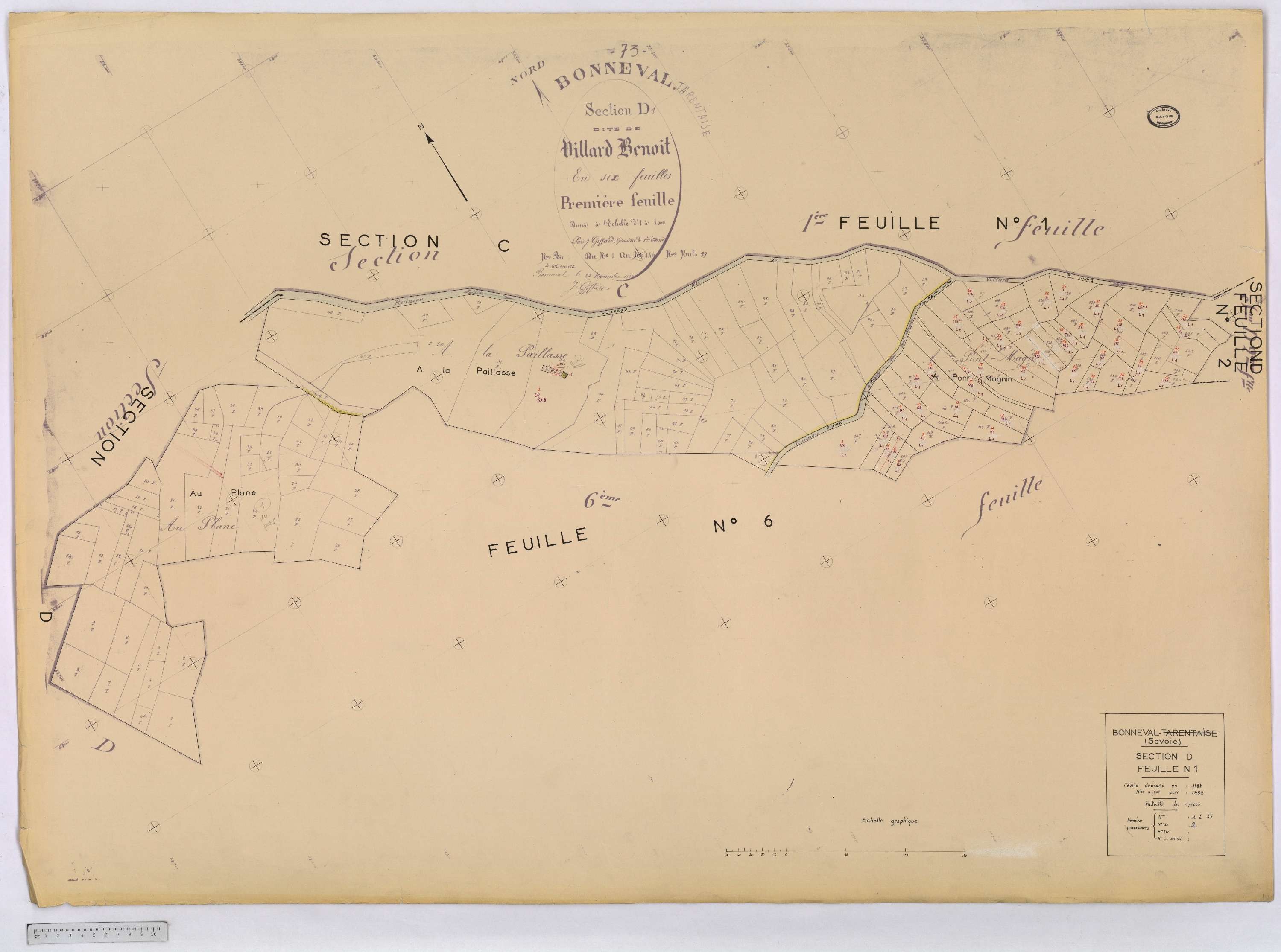 Bonneval - Cadastre rénové (1963).
