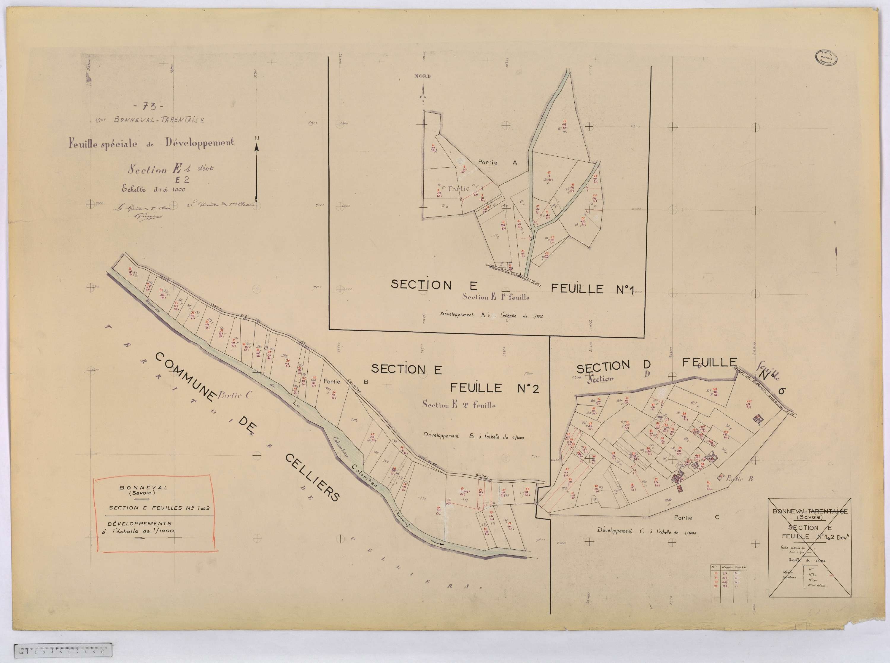 Bonneval - Cadastre rénové (1963).