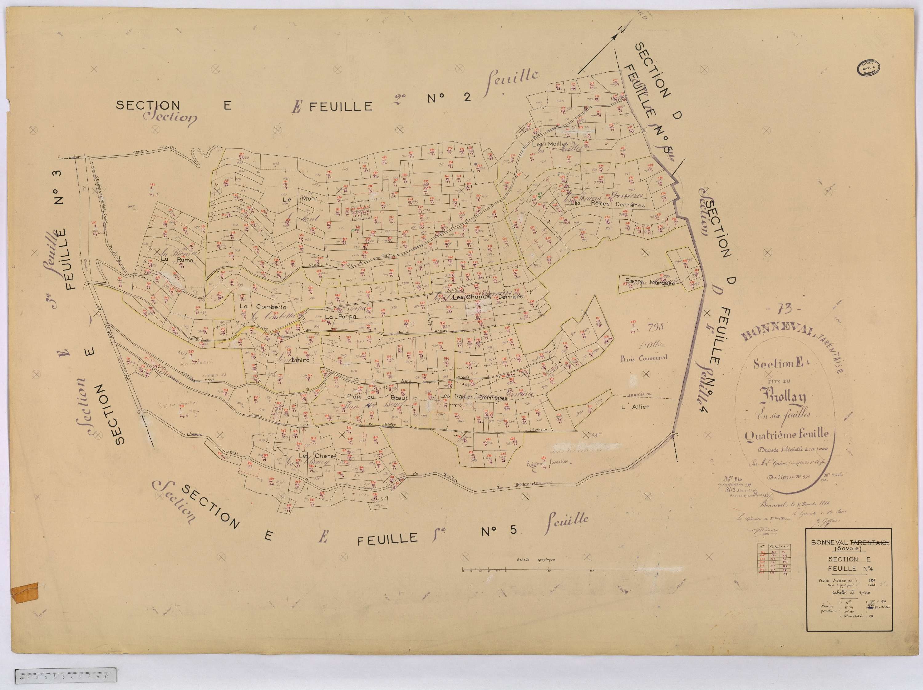 Bonneval - Cadastre rénové (1963).