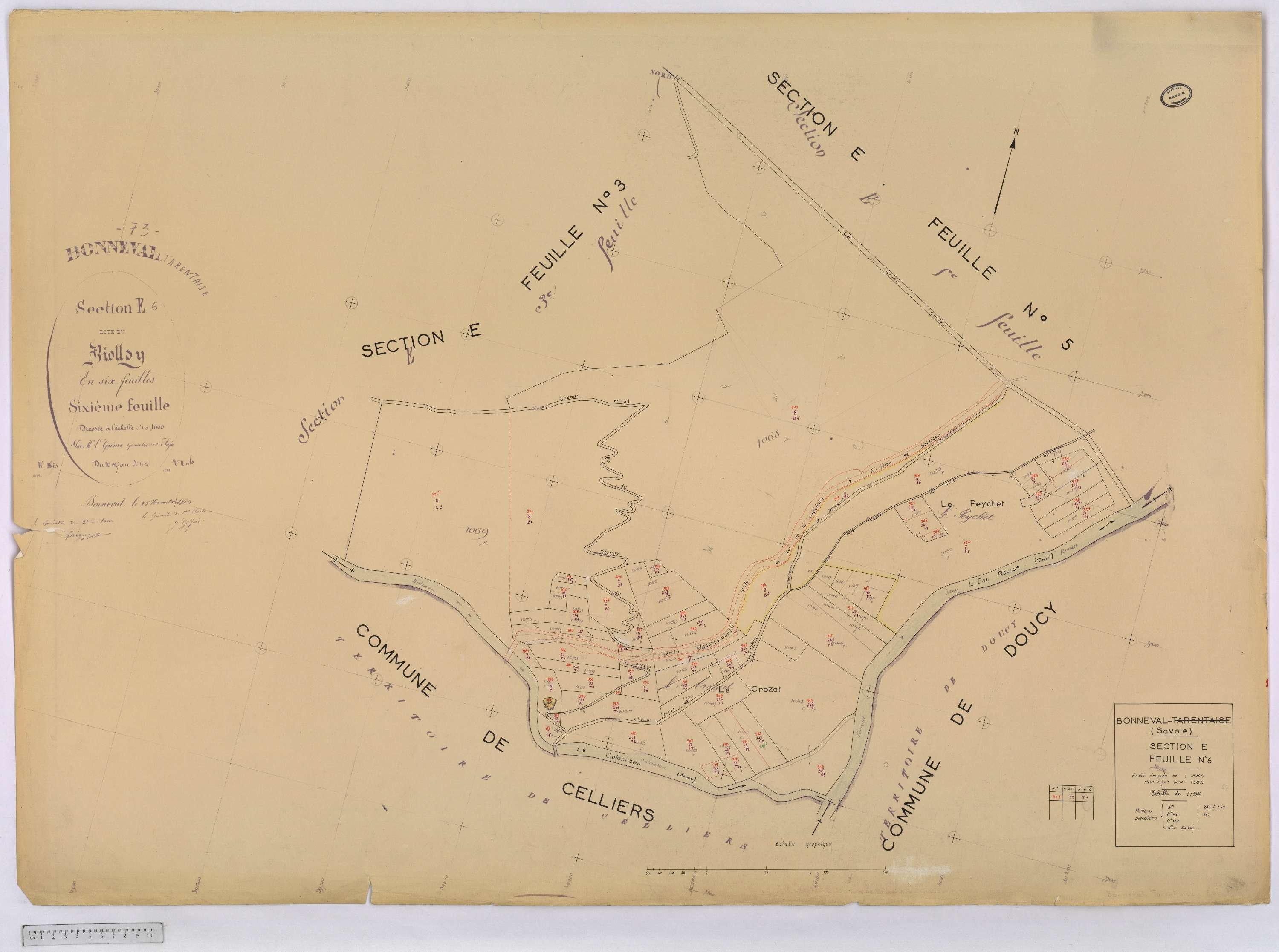 Bonneval - Cadastre rénové (1963).