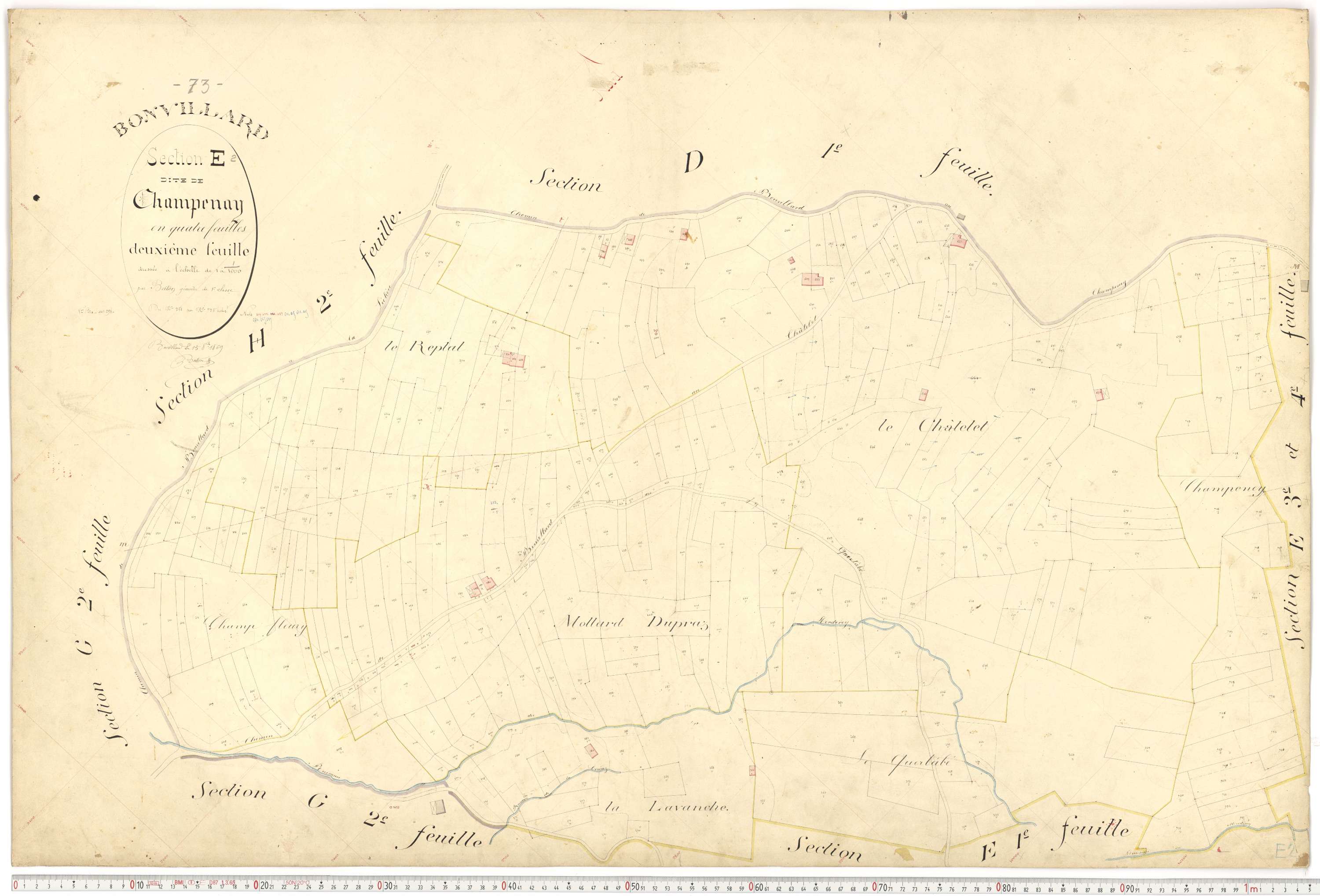 Bonvillard - Plans cadastraux du premier cadastre français.