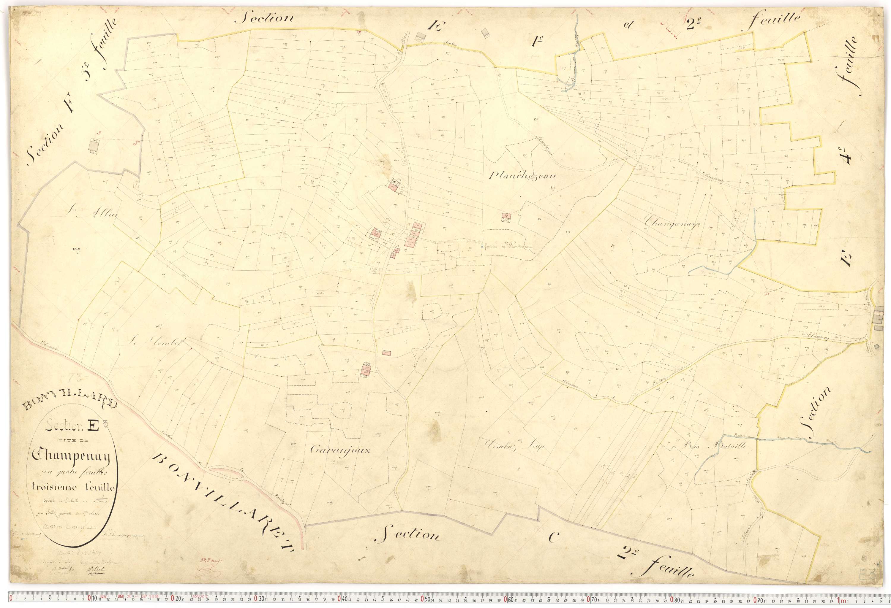 Bonvillard - Plans cadastraux du premier cadastre français.