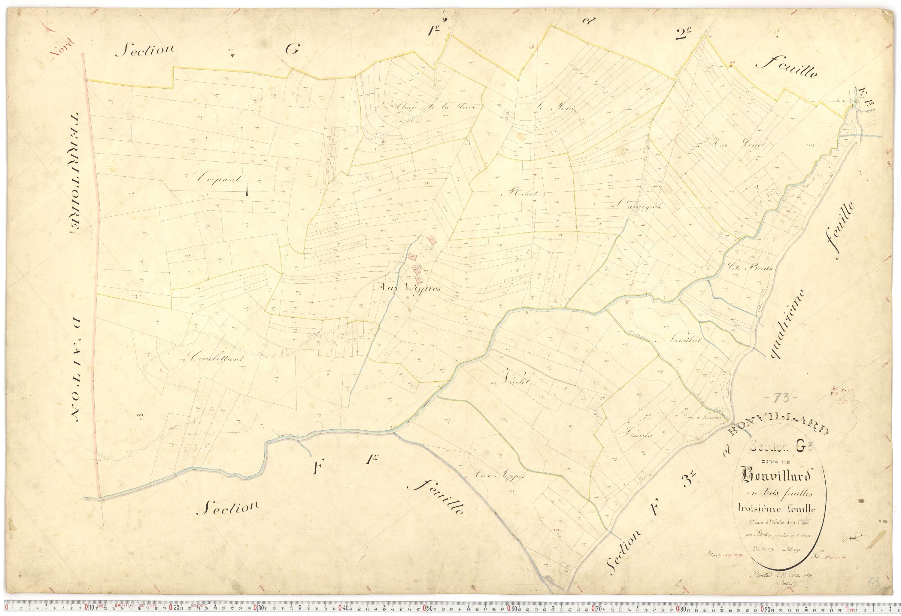 Bonvillard - Plans cadastraux du premier cadastre français.