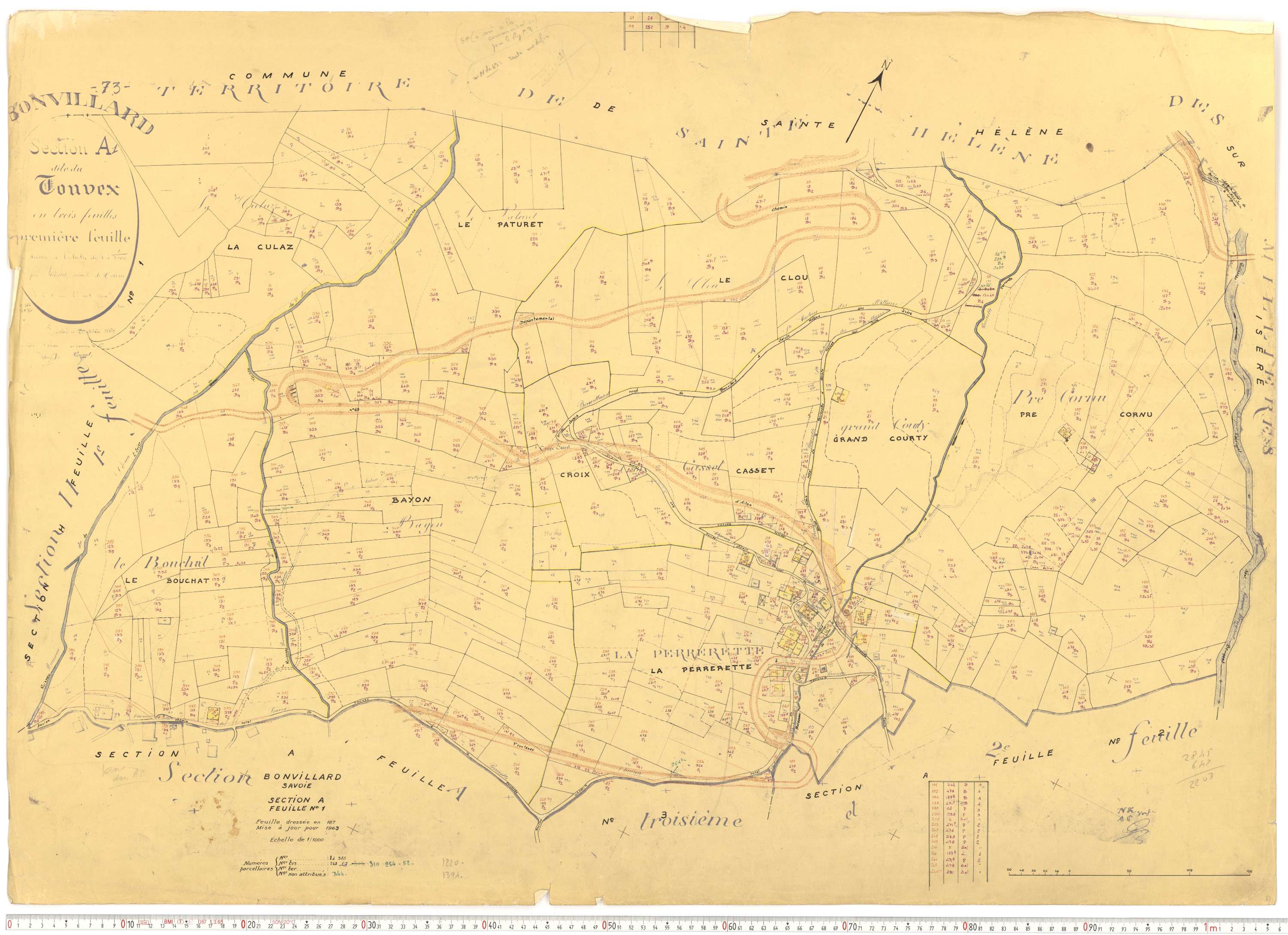 Bonvillard - Cadastre rénové (1963).