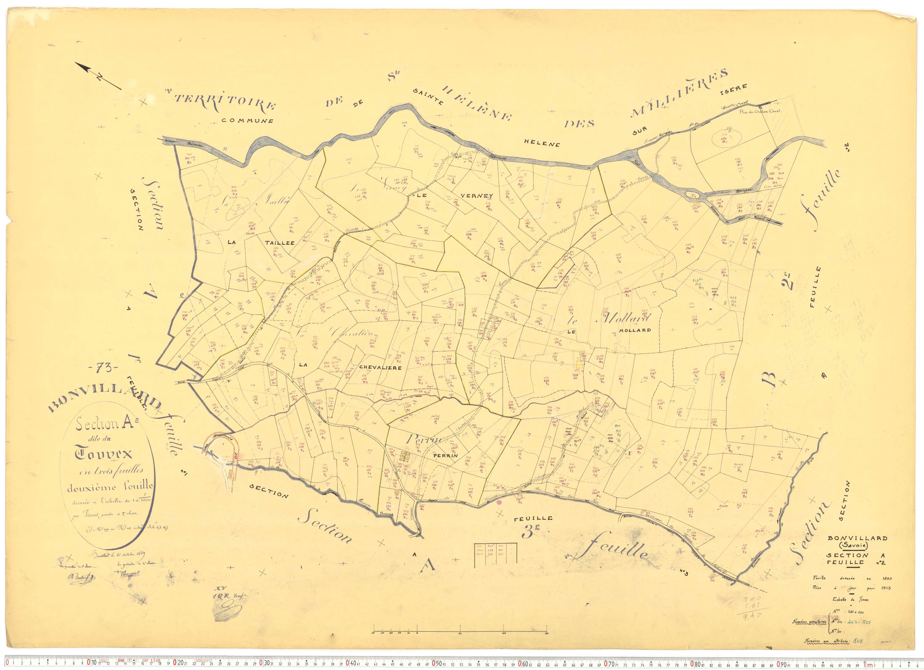 Bonvillard - Cadastre rénové (1963).