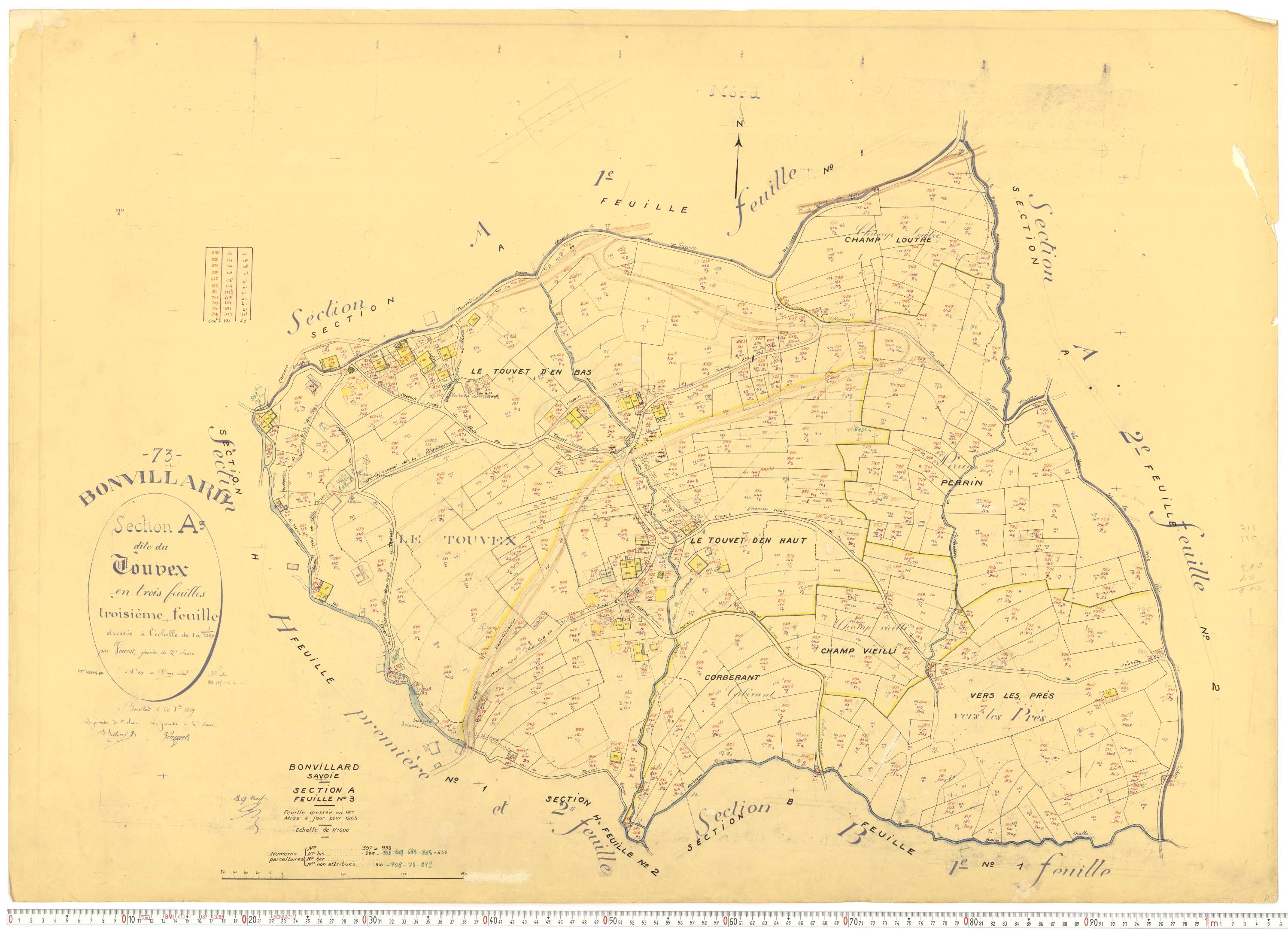 Bonvillard - Cadastre rénové (1963).