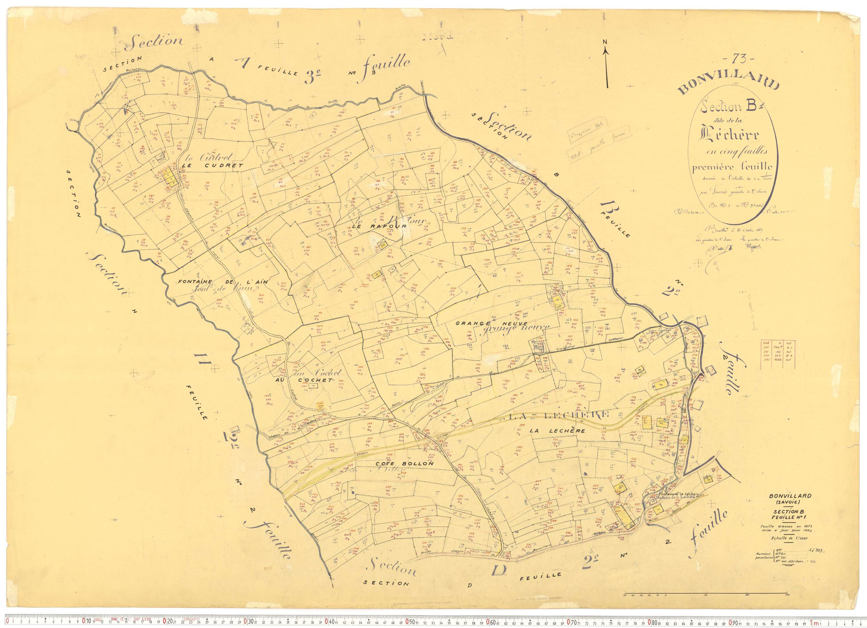 Bonvillard - Cadastre rénové (1963).