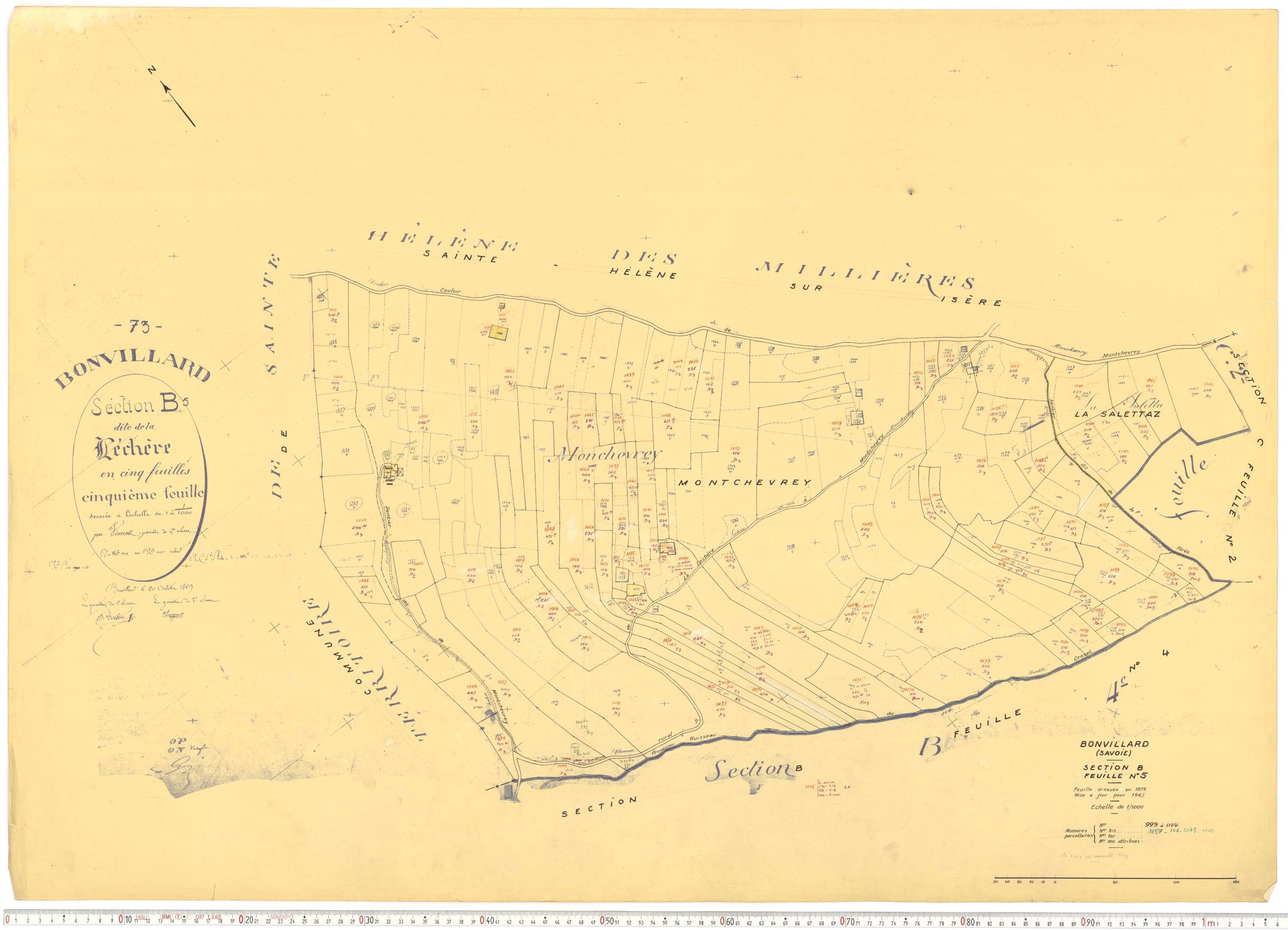 Bonvillard - Cadastre rénové (1963).