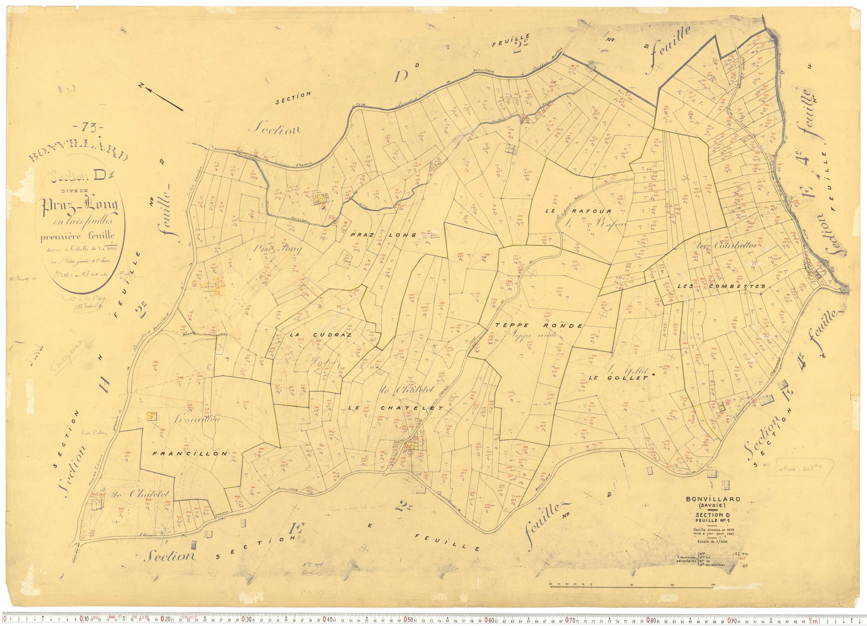Bonvillard - Cadastre rénové (1963).